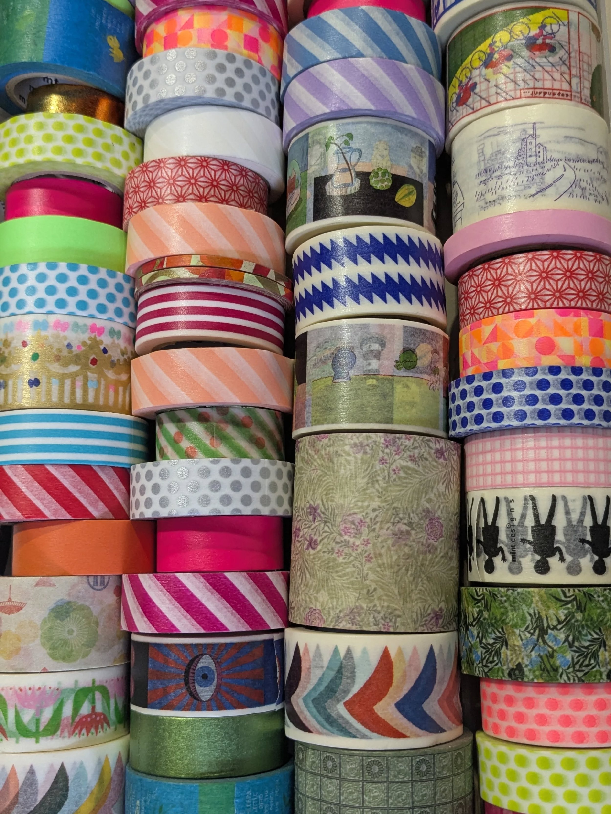 Fun afternoon with @izzie_alias, having a mini creative break before a weekend with the kids. @collageclubldn hosted a @mtmaskingtape_uk workshop for @natstatweek 😻