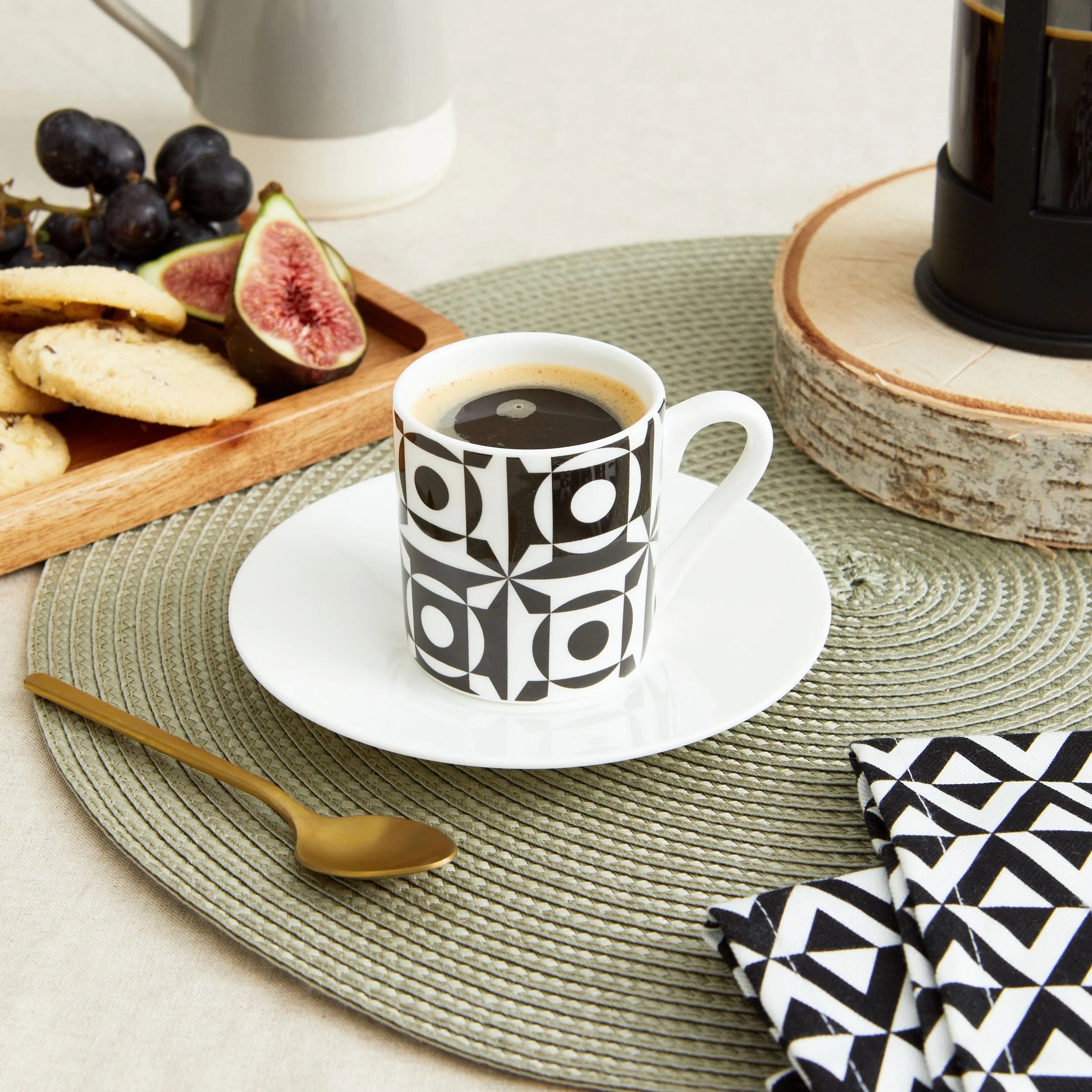 Circles and Squares Espresso Cup And Saucer