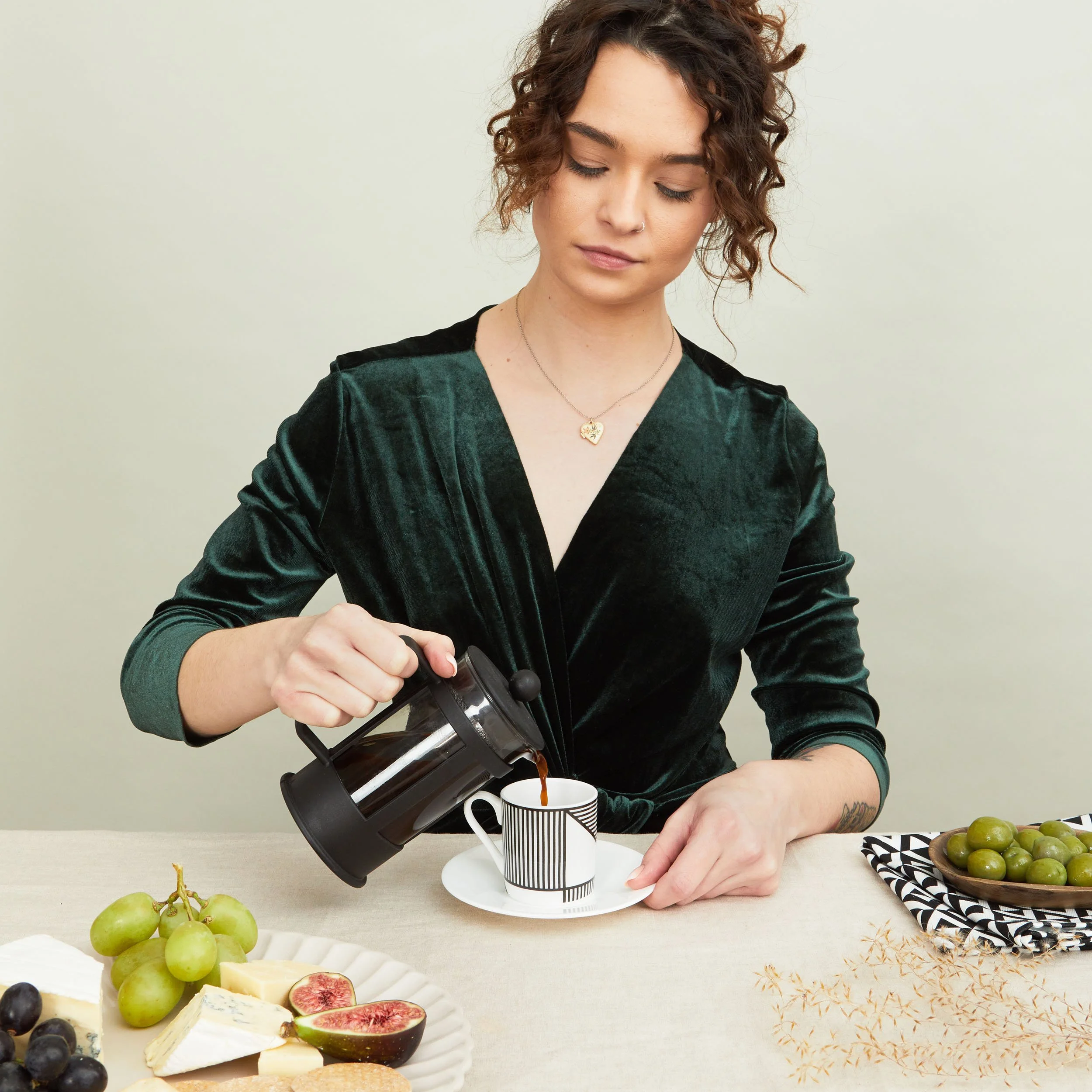 Lines and Squares Espresso Cup And Saucer