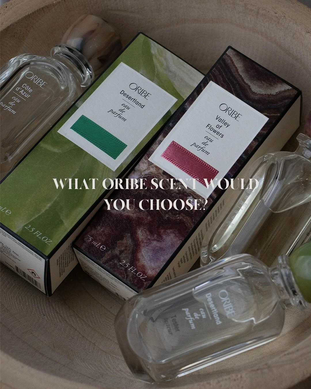 Which @oribe scent would you choose?

C&ocirc;te d&rsquo;Azur - Bergamot, White Butterfly Jasmine + Sandalwood

Desertland - Juniper Berry, Pine + Cedarwood

Valley of Flowers - Bulgarian Rose, Jasmine Petals + Peonies

Beautiful Oribe scents, availa
