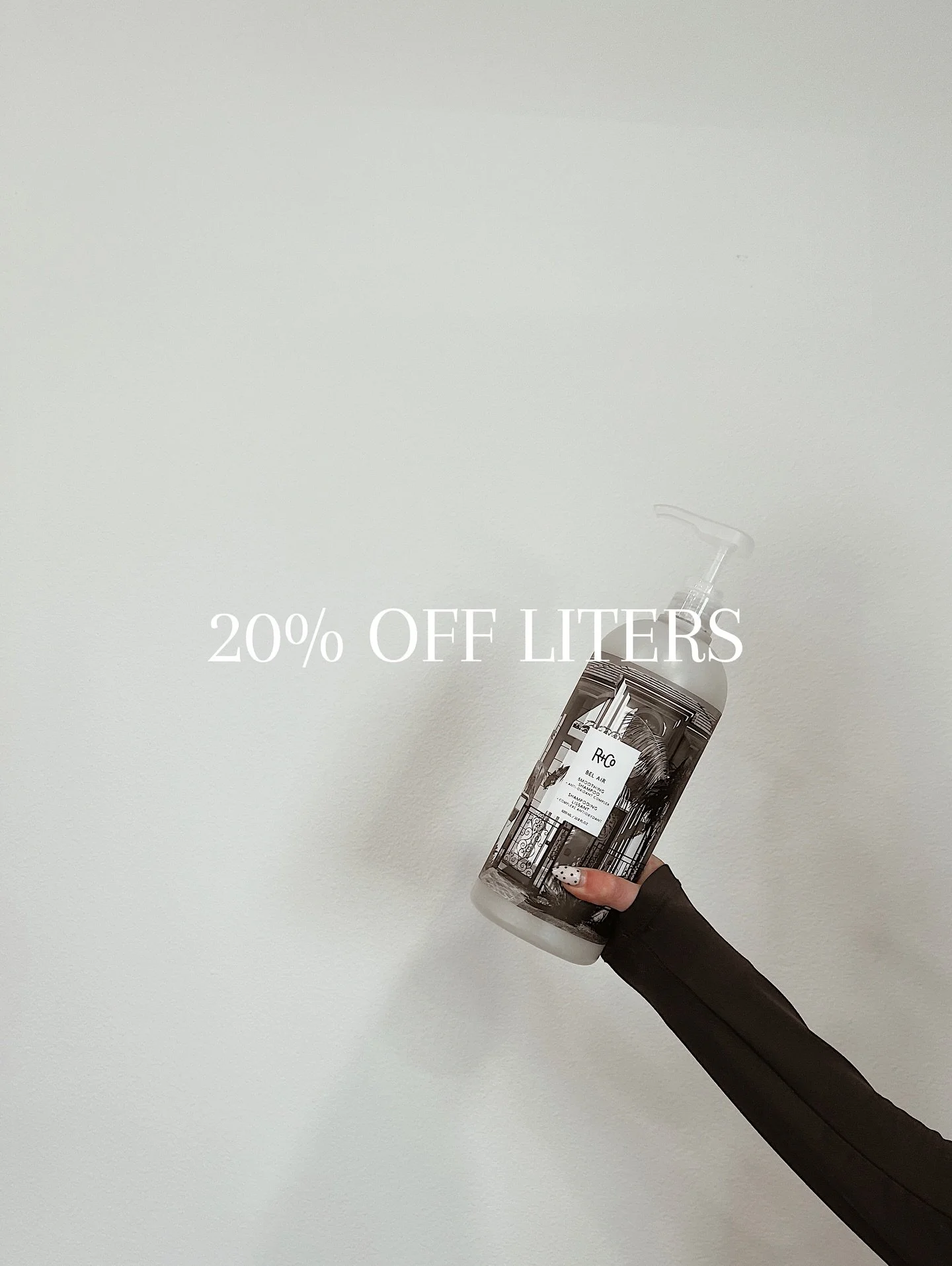 LAST DAY FOR LITER SALE PRE-ORDERS! 

Please reach out to us today if you would like to purchase any Oribe/R+Co/Bleu shampoo + conditioner liters. 

A liter contains the amount of 4 regular size products - so at 20% off, it is nearly the equivalent o