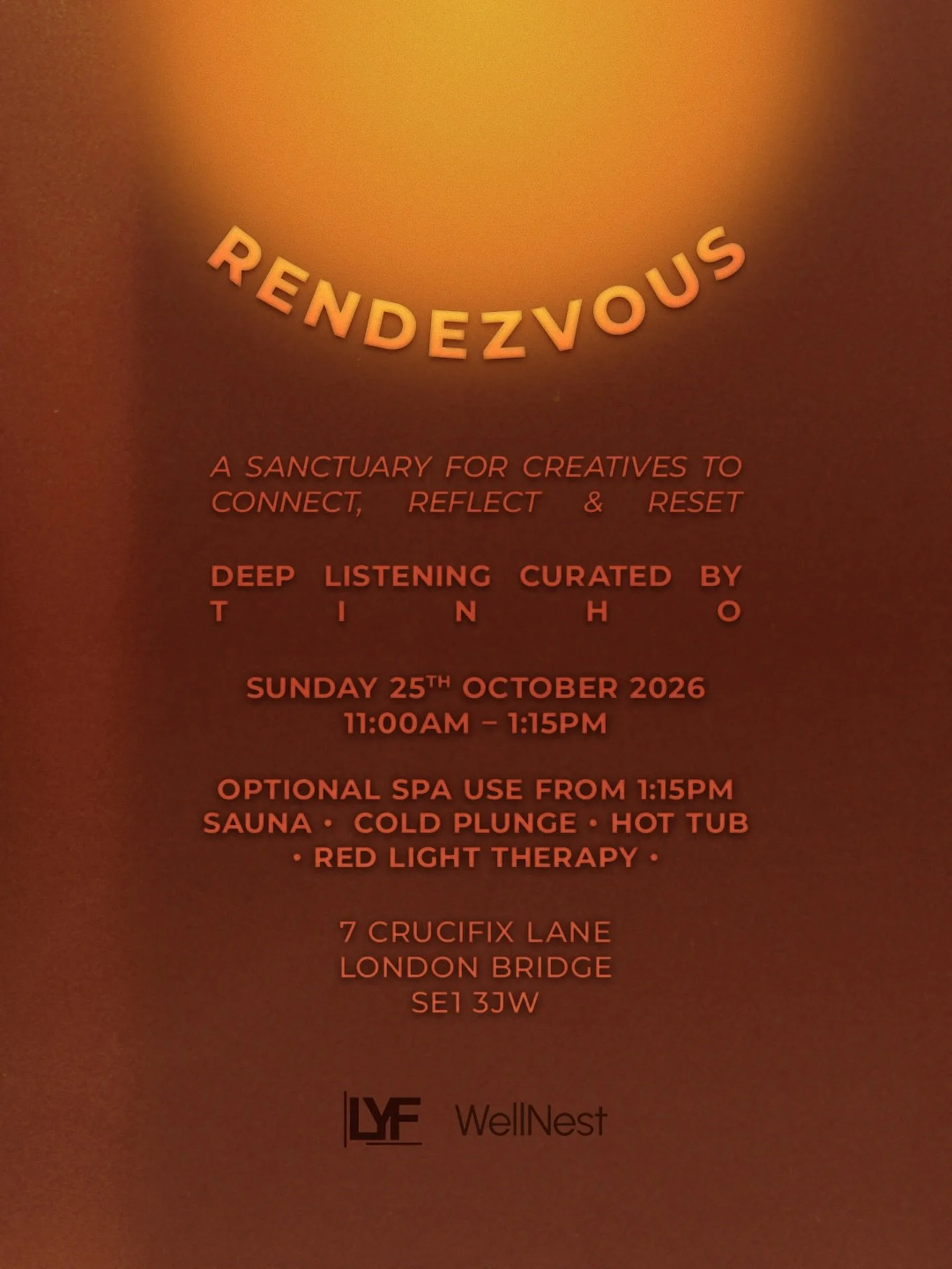 Rendezvous: WellNest Edition🕊️

A sanctuary for creatives to connect, reflect &amp; reset.

11AM &ndash; 12:15PM | CONNECT

We begin in the caf&eacute;. Questions 4 LYF and the Black Book will live within the space for anyone who wants to go a littl