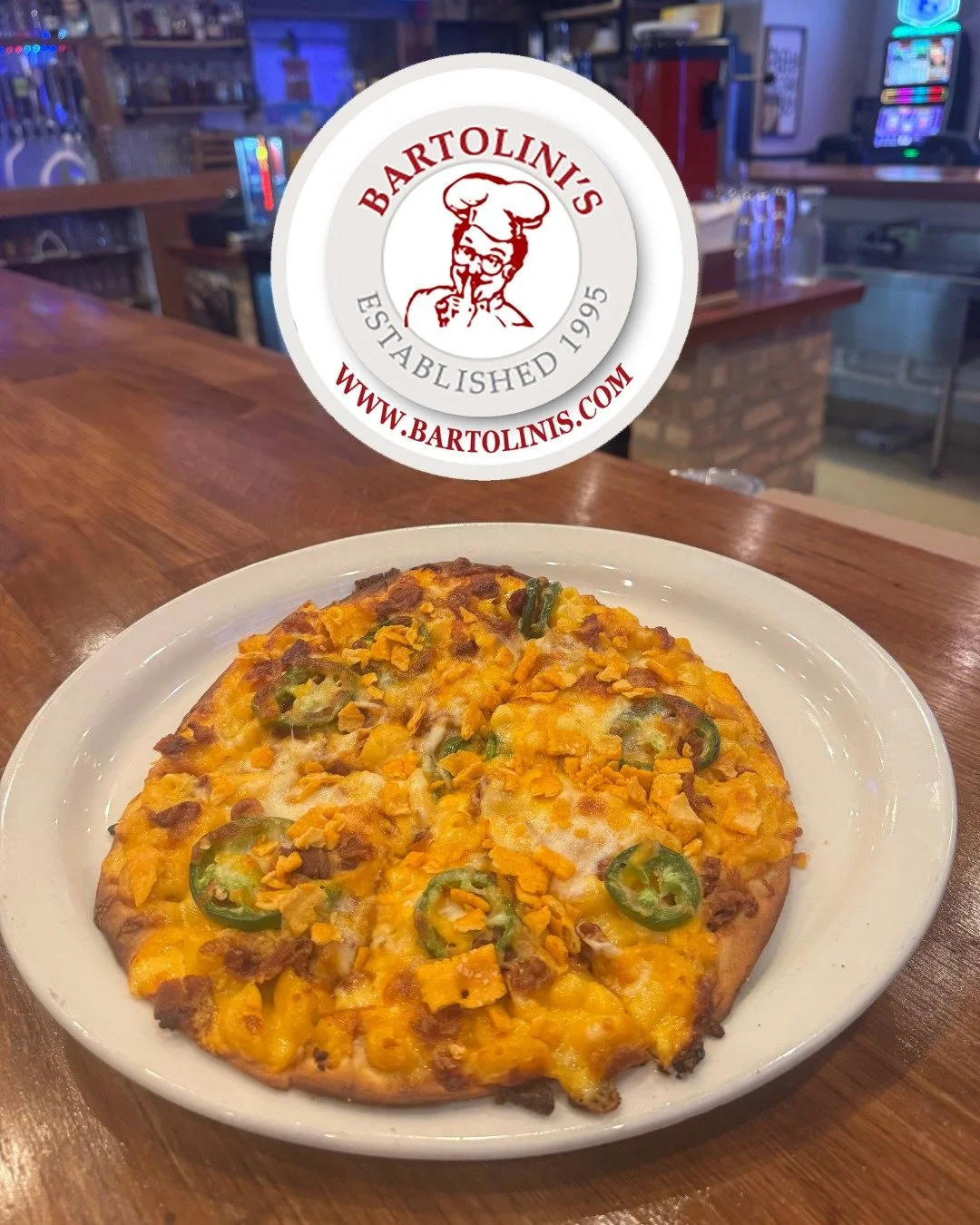 This Week&rsquo;s Individual Pizza Special 🍕

The ultimate comfort food mash-up&hellip;
Mac &amp; Cheese Pizza 🤯

Loaded with creamy mac &amp; cheese, crispy bacon, and spicy jalape&ntilde;os&mdash;then finished with a crunchy topping of crushed Ch