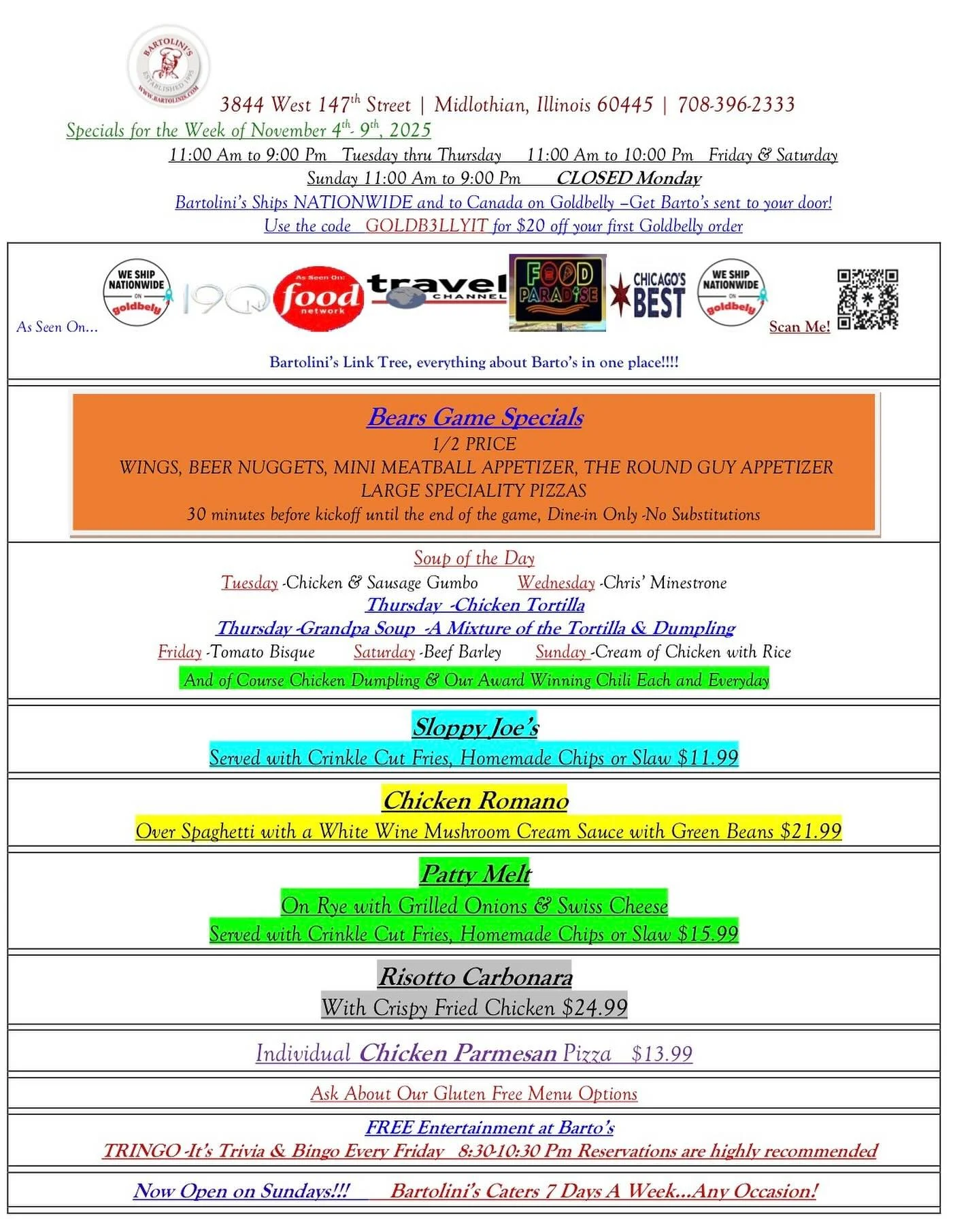 New Week = New Specials!
You asked, we listened&hellip; Sloppy Joe&rsquo;s are BACK! 🤤
Stop by and grab this messy classic before it&rsquo;s gone again!