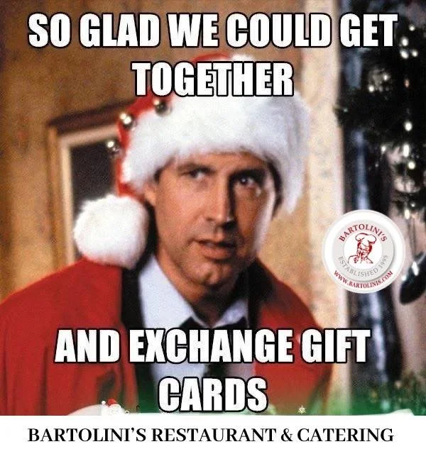 It&rsquo;s that time of year when we&rsquo;re all trading gift cards&hellip; 😜😜
Make yours a Bartolini&rsquo;s one! 🎁
Stop in and pick up your gift cards today!