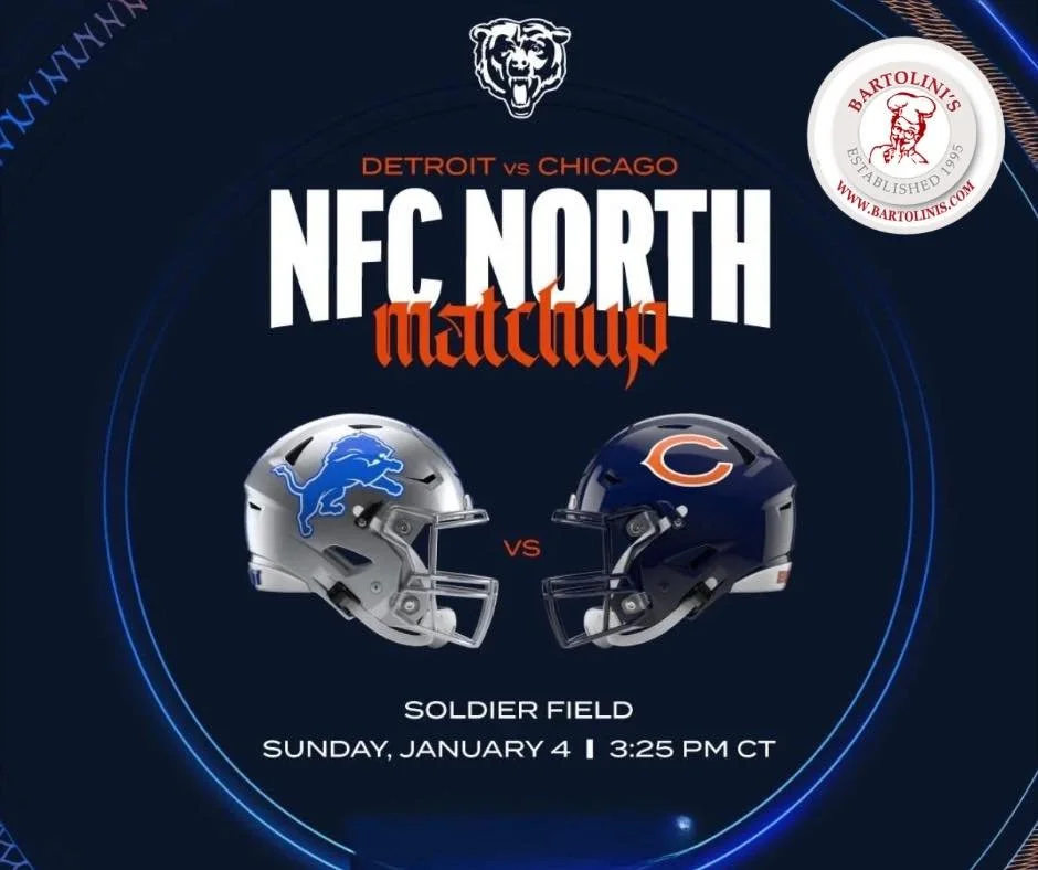 🐻 DA BEARS!!! 

Tomorrow. 
Big game. 
Limited seats.
If you don&rsquo;t have a reservation yet&hellip; you might be watching highlights instead. 👀

Come watch the Detroit Lions vs Chicago Bears at Bartolini&rsquo;s and do game day the right way.

⏰