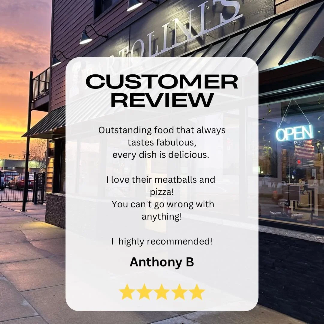#thankfulthursday 

Thank you Anthony for a great
 5 Star Review 
⭐️ ⭐️⭐️⭐️⭐️!
If you&rsquo;d like to share your experience with us, we&rsquo;d love to hear.

bartolinis.info/GoogleReview