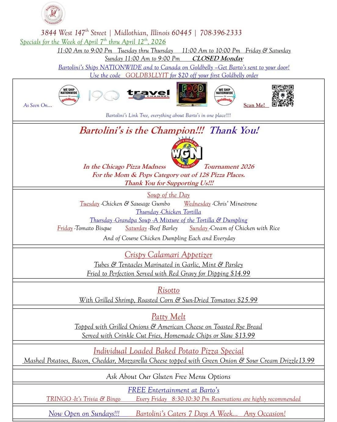 New week&hellip; new specials&hellip; 
and yes, you&rsquo;re going to
  want all of them 😏

Stop scrolling, start planning.
Your table (and your cravings) are waiting. 🍕🔥