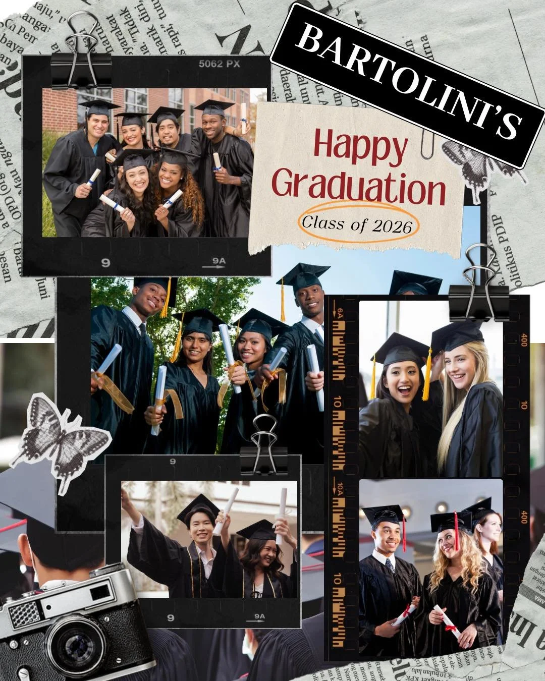 🎓 Graduation season is here, and we couldn&rsquo;t be more excited 
  for the Class of 2026!

To all of our local graduates and your families &mdash; congratulations on this incredible milestone. 

We would love to celebrate with you at Bartolini&rs
