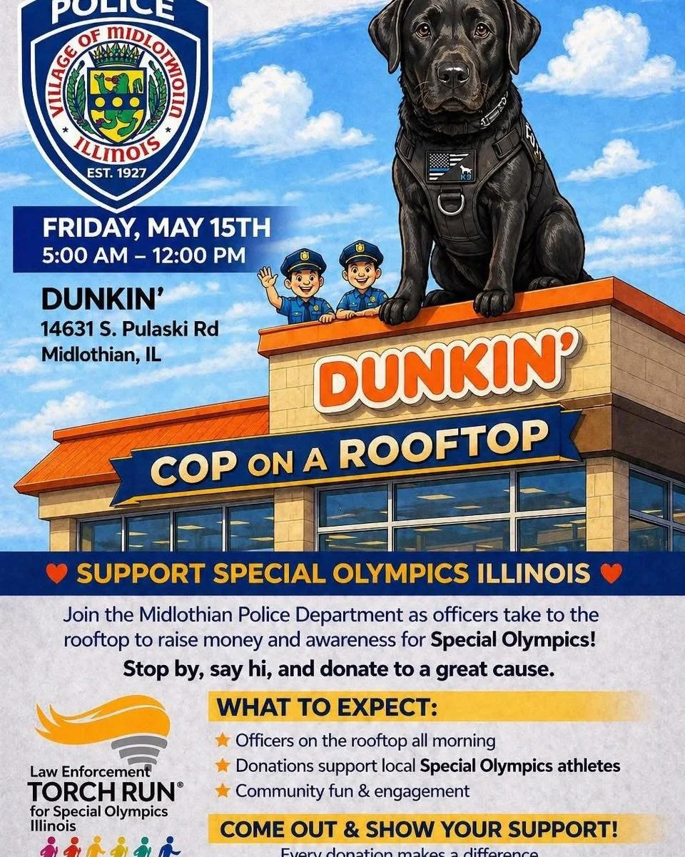 🚔💙 
Bartolini&rsquo;s is proud to support the Midlothian Police Department 
as they take part 
in #CopOnARooftop 
this Friday, May 15th!
(Tomorrow) 

Stop by the Midlothian Dunkin&rsquo; location 
from 5 AM to Noon for coffee, donuts, and a chance 