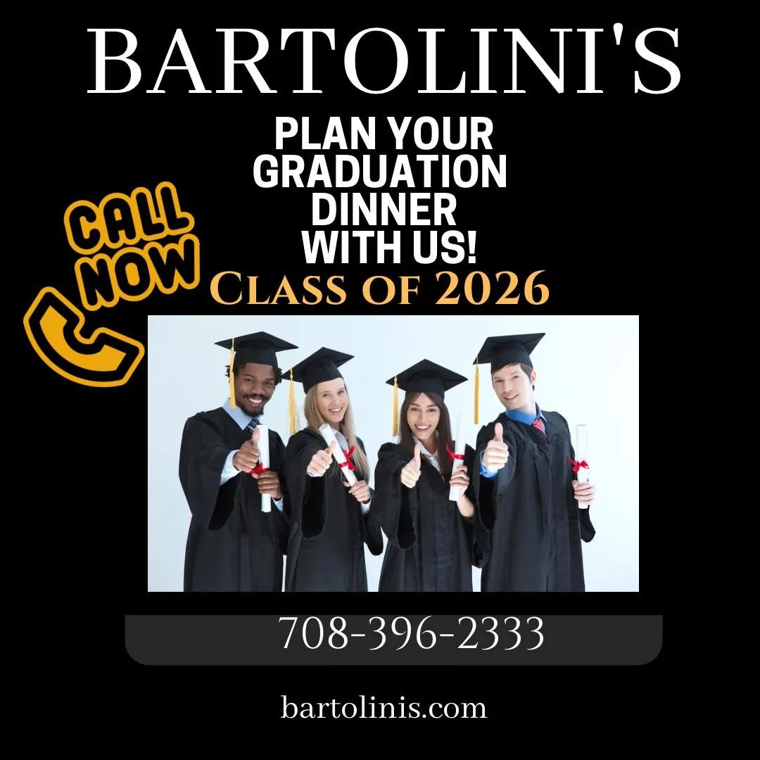 ✨Graduation Week Alert 👩🏼&zwj;🎓

Planning a graduation dinner at Bartolini&rsquo;s this Tuesday night?
Kolmar &amp; Central Park Parents and Family 
Call TODAY to reserve your table!

Our staff is available to take your reservations right now ☎️
G