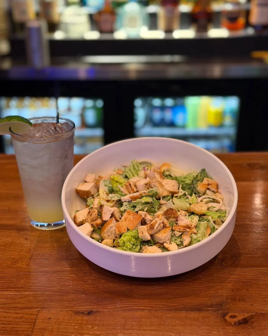 The lighter side of the menu&hellip; 
and this one is a classic.

Our Caesar Salad with Grilled Chicken features crisp romaine, parmesan cheese, crunchy croutons, creamy Caesar dressing, and a perfectly grilled chicken breast.

Pictured here at the b
