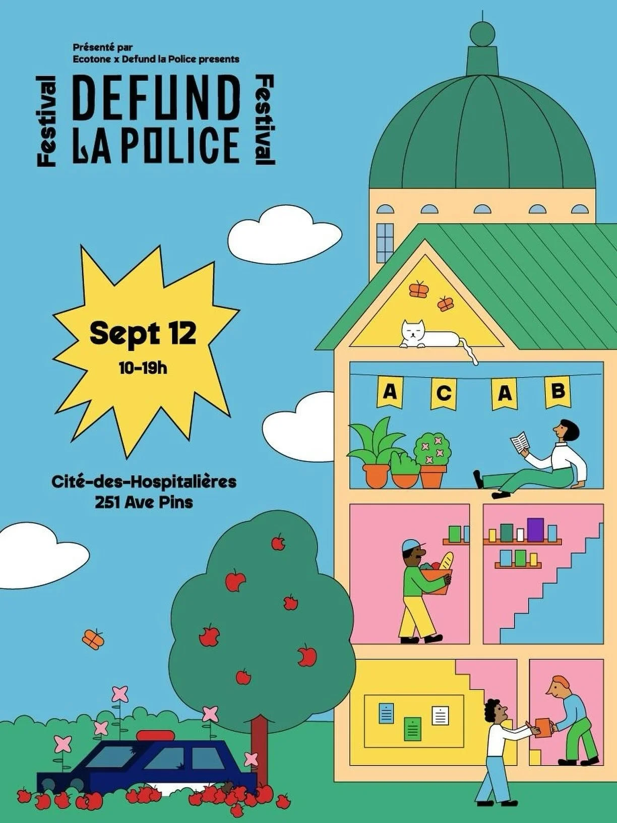 FESTIVAL DEFUND LA POLICE &mdash; CIT&Eacute; DES HOSPITALI&Egrave;RES &mdash; 12.09.2026 &mdash; 10AM TO 7PM 🍎🌳

(English in the comments)

La 5&egrave;me &eacute;dition du Festival Defund la Police aura lieu le samedi 12 septembre 2026, &agrave; 