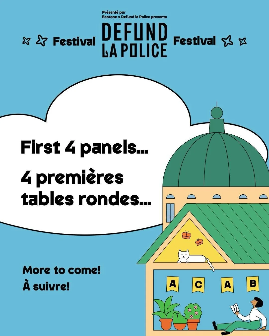 🗣️ ANNOUNCING THE FIRST SET OF PANELS FOR FESTIVAL DEFUND LA POLICE / ON ANNONCE LES PREMIERS PANELS DU FESTIVAL DEFUND LA POLICE 🤝

🗓️ 12.09.2026 - 10am-7pm
📍Cit&eacute;-des-Hospitali&egrave;res (251 avenue des Pins)

The following panels will t