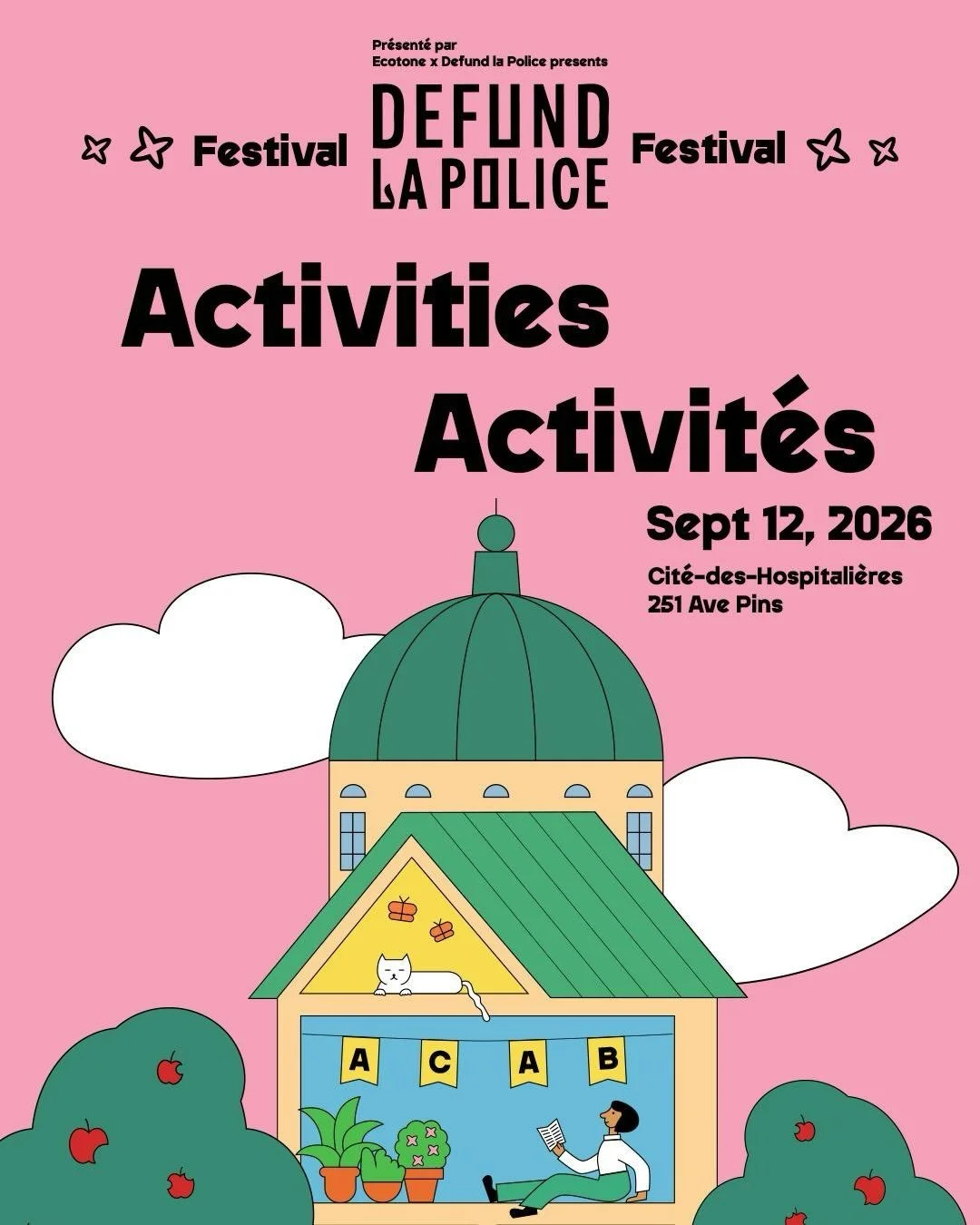 🌟 DES ATELIERS ET ACTIVIT&Eacute;S AU FESTIVAL DEFUND LA POLICE / ACTIVITIES AND WORKSHOPS AT FESTIVAL DEFUND LA POLICE 🍃

🗓️ 12.09.2026 - 10am-7pm
📍Cit&eacute;-des-Hospitali&egrave;res (251 avenue des Pins)

En parall&egrave;le aux panels sur l&