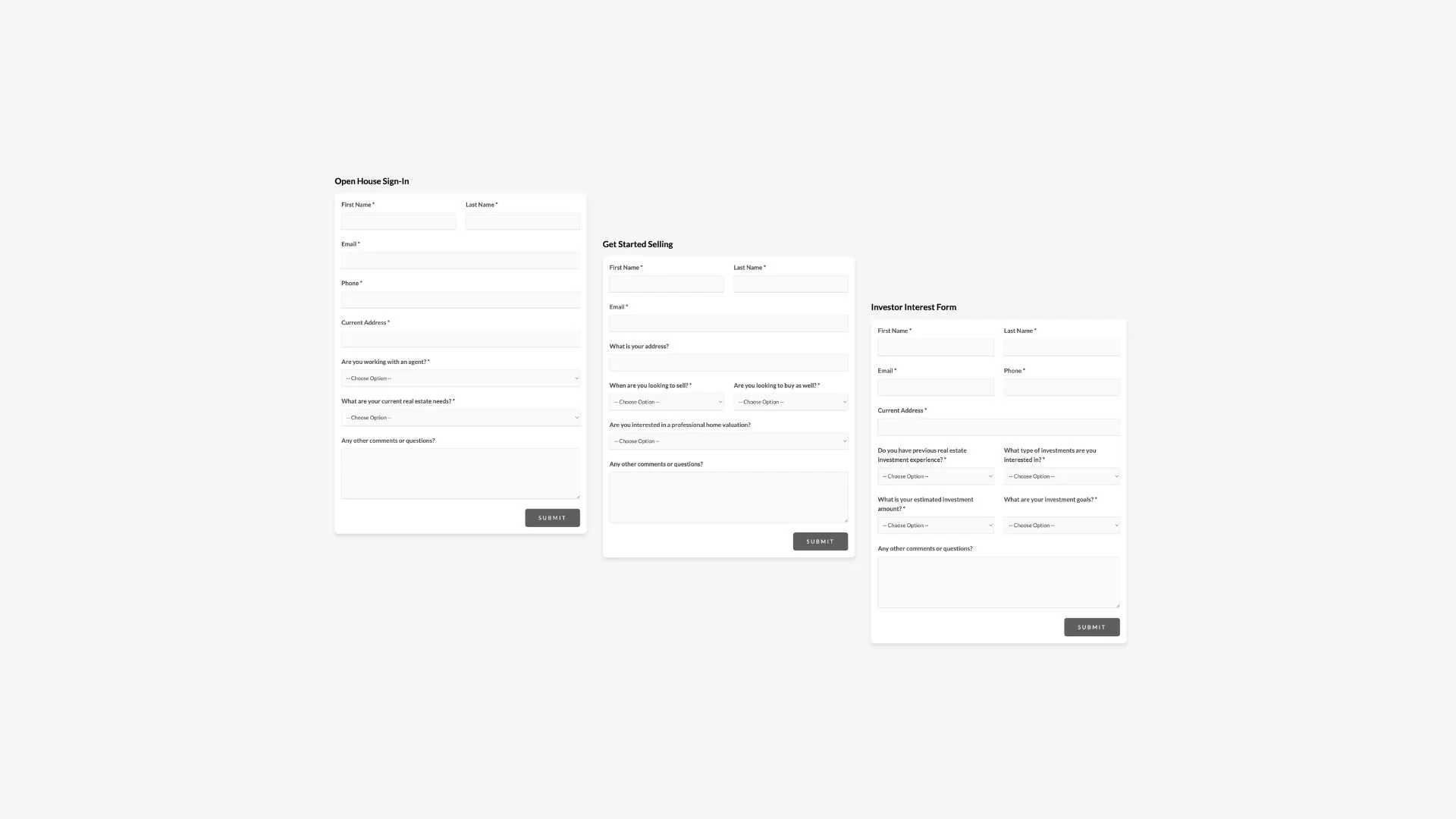 Custom forms for your Real Geeks site