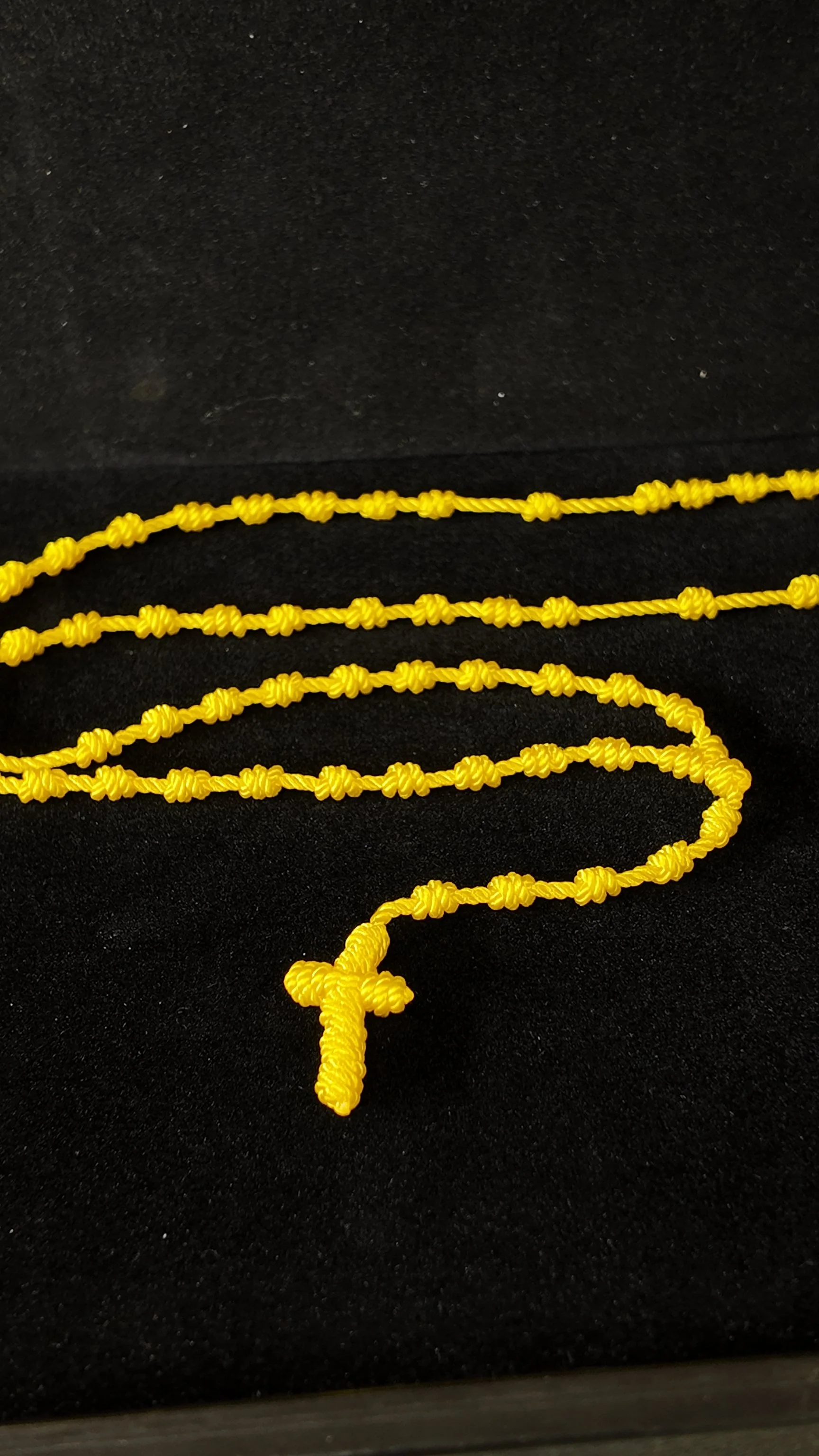 Yellow rope knotted rosary