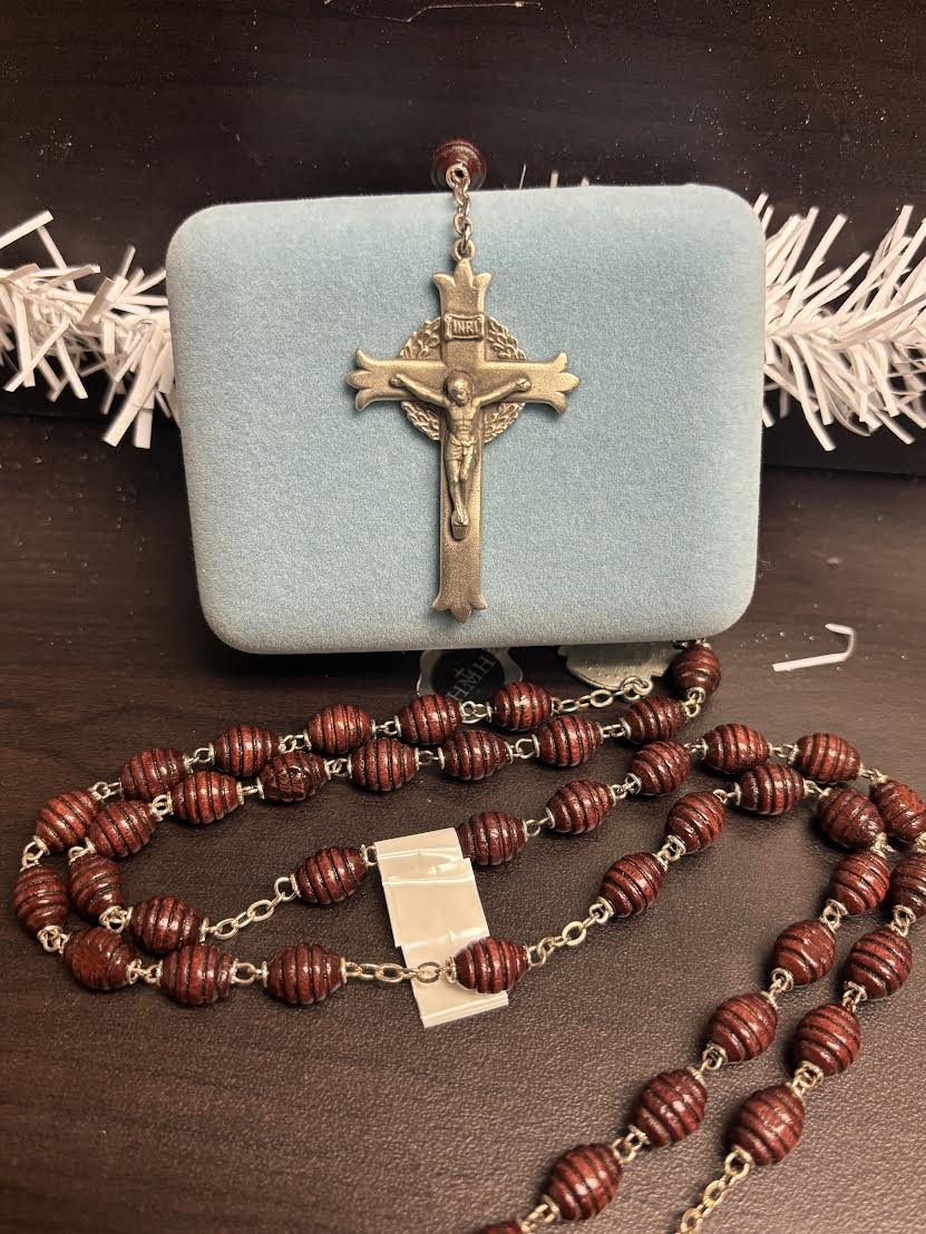 New England Pewter Wood Rosary