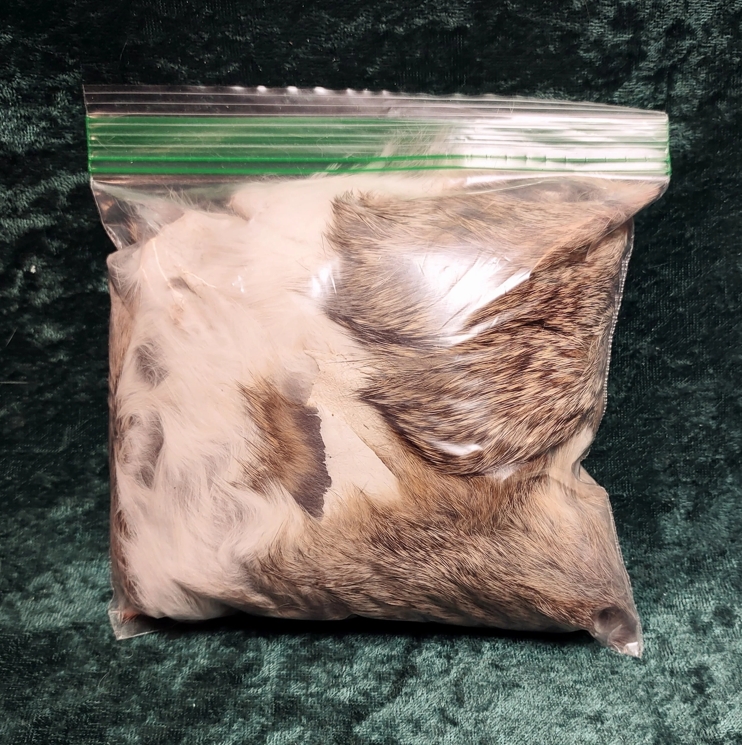 Rabbit Fur Scrap, 3 oz Bag, Large & Medium Pieces, Choice of Black, Dark, Medium, Light or White Fur.