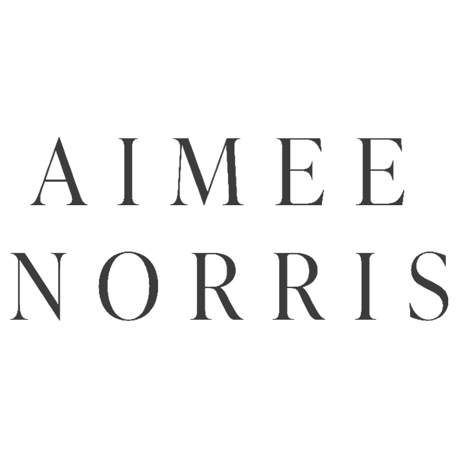 Black background with the text 'I AM E E N O R R I S' in gray uppercase letters.