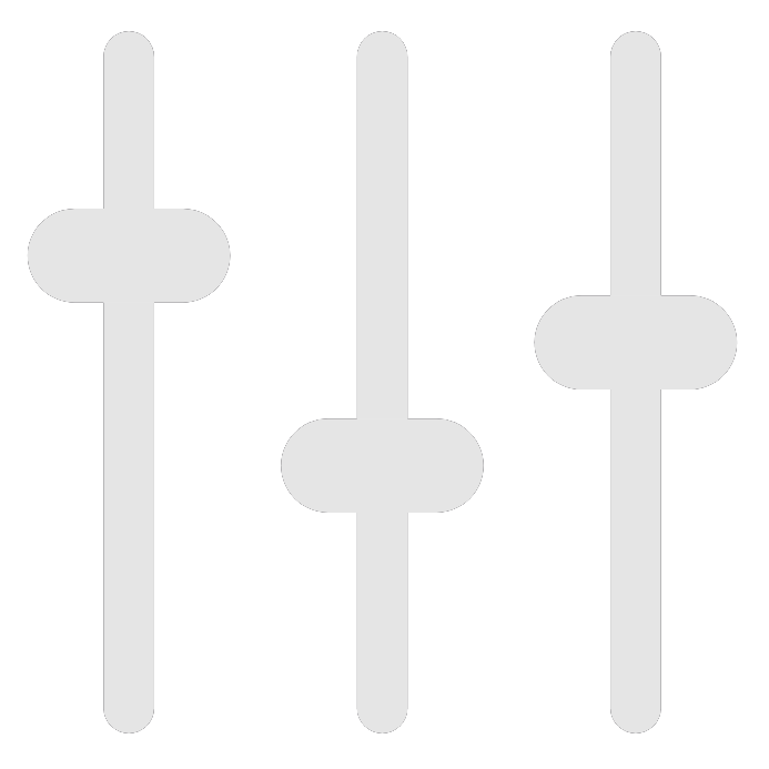 Three vertical sliders with knobs set at different levels on a black background.