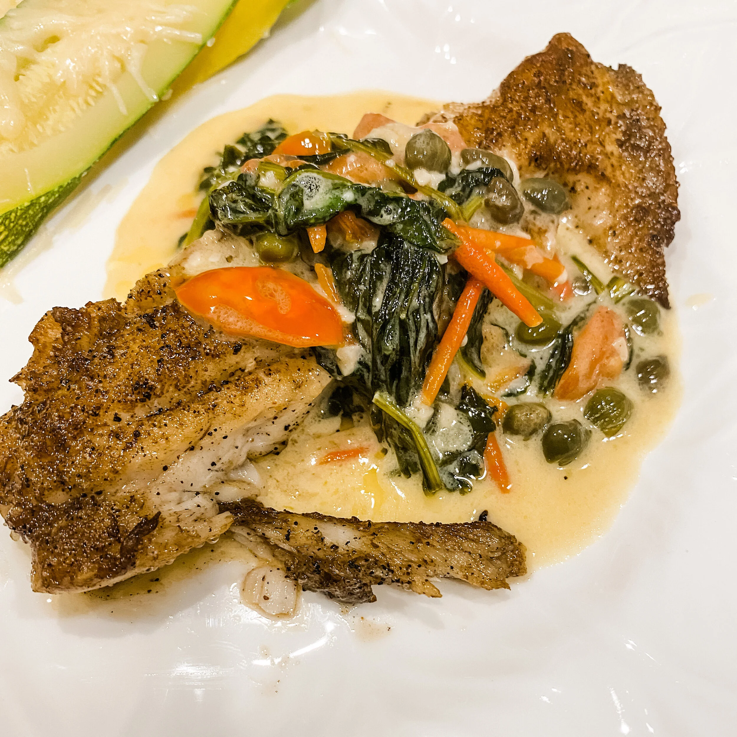 Blackened Redfish &amp; Creamy Trio Sauce