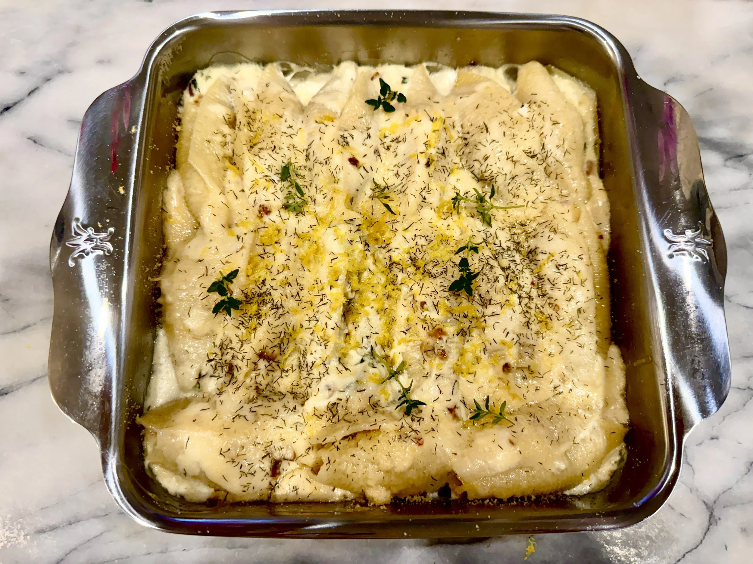 Creamy Lemon Basil Stuffed Shells