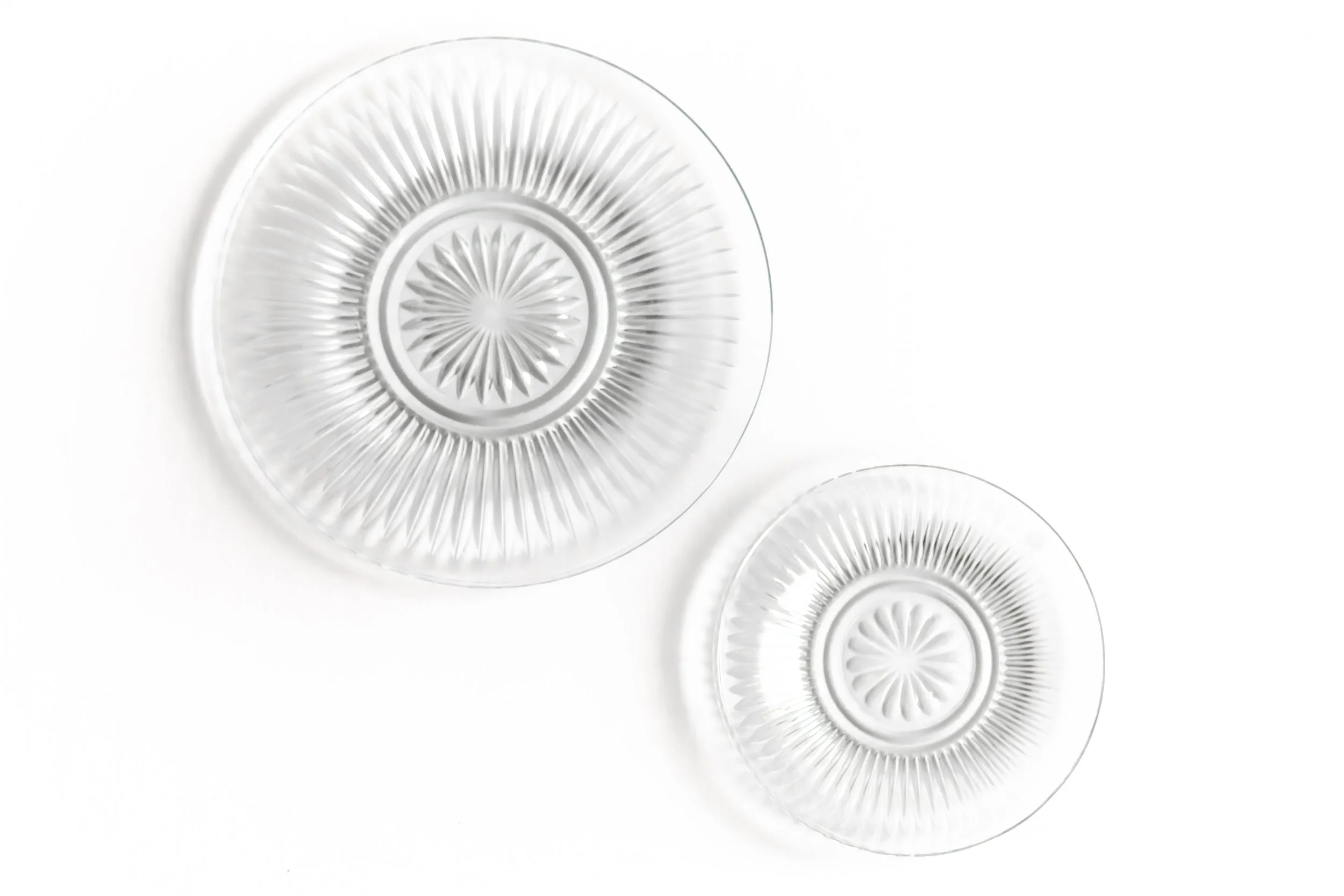 Glass plates
 100 available
 dinner($1.20)
 dessert($0.90)