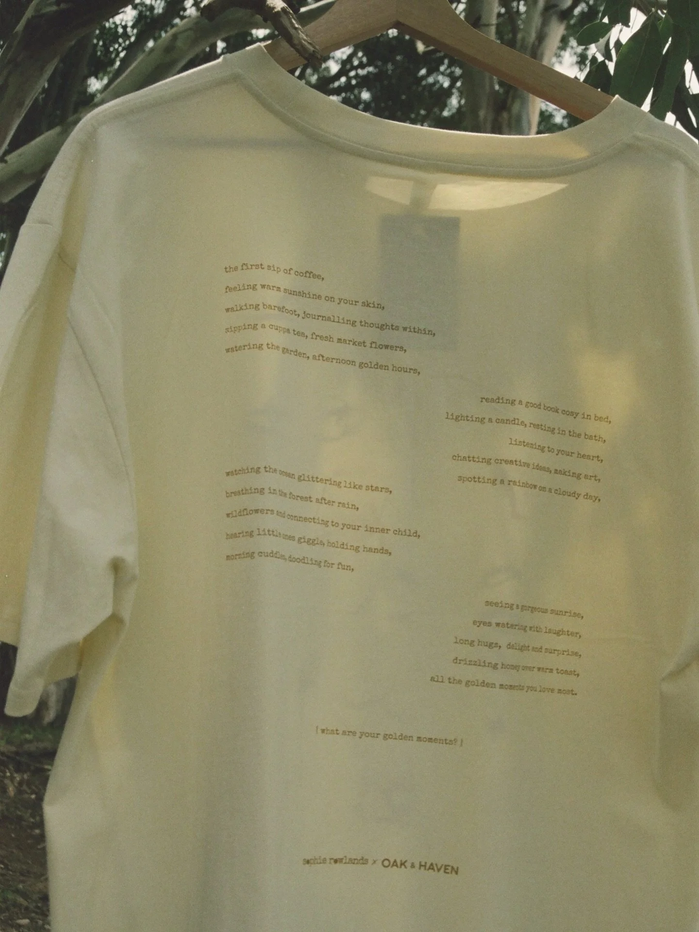 [ the first sip of coffee,
feeling warm sunshine on your skin,
walking barefoot, journalling thoughts within, 
sipping a cuppa tea, fresh market flowers,
watering the garden, afternoon golden hours, 

reading a good book cosy in bed,
lighting a candl