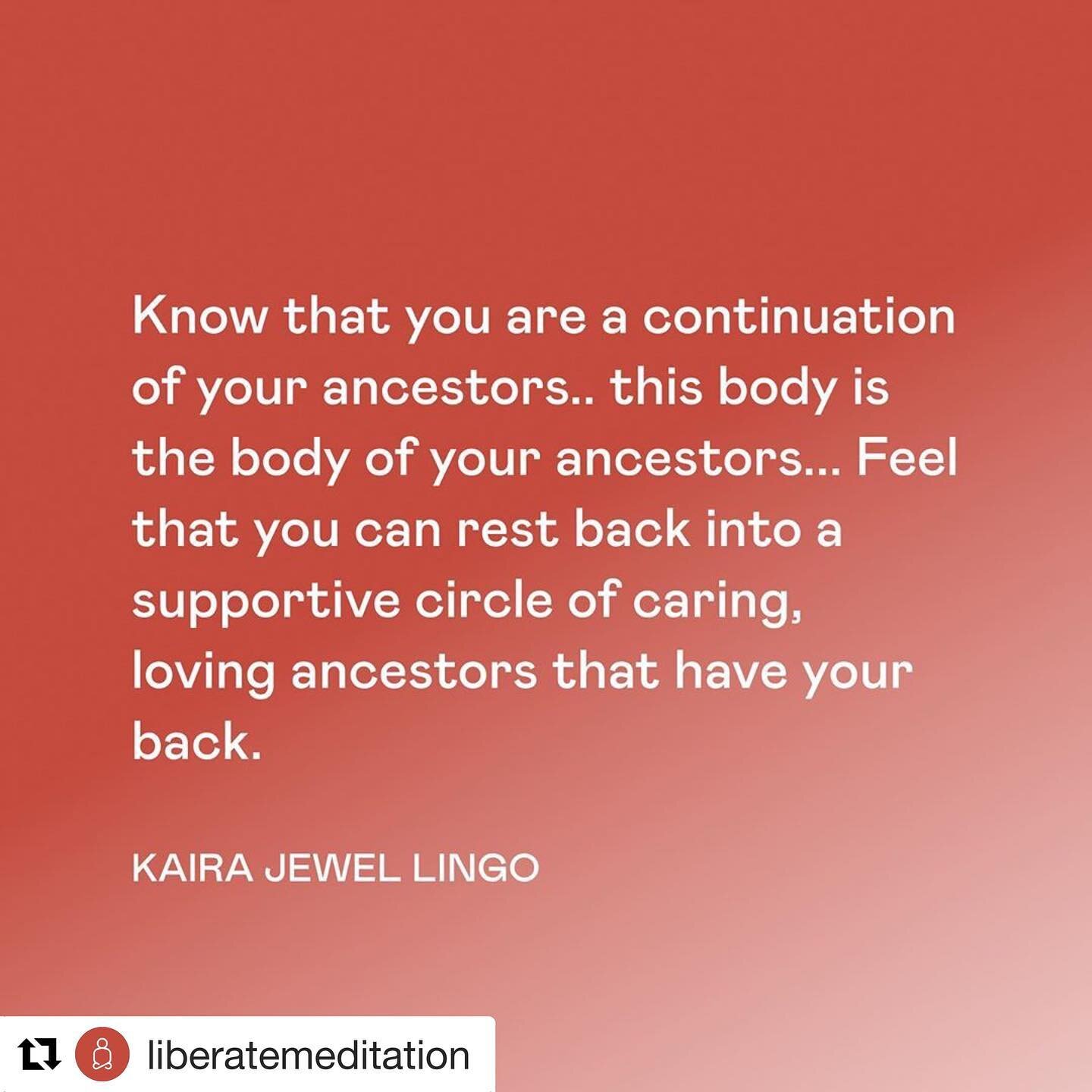 #Repost @liberatemeditation with @get_repost
・・・
&ldquo;For the Ancestor In You&rdquo; by Kaira Jewel Lingo is a new meditation we put up in our Ancestor Category. There is opportunity to come back home to ourselves by tapping into the ancestral wisd