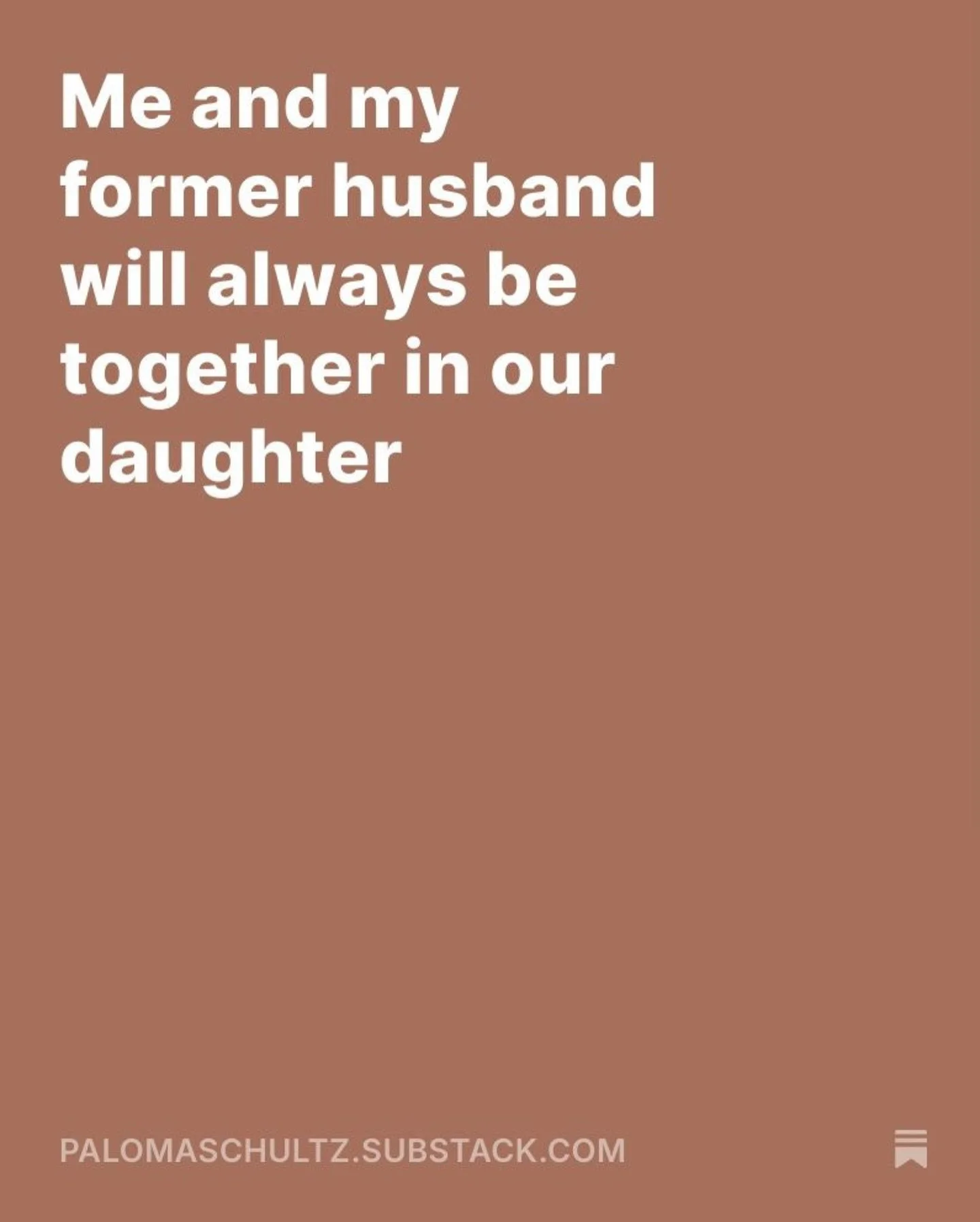 Chloe&rsquo;s father and I are children of separated parents, and we both came in contact with pain from the past when we began our own separation.

It was very important for us to know which pain was ours from when we were children and which were fr