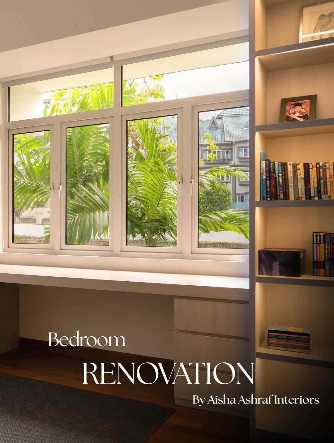 In this renovation, we reimagined a compact bedroom with light walls and generous windows to maximise space and light. We went with natural-inspired textures and luxurious finishes to give it a timeless character.

#Aishaashrafinteriors #BedroomDesig