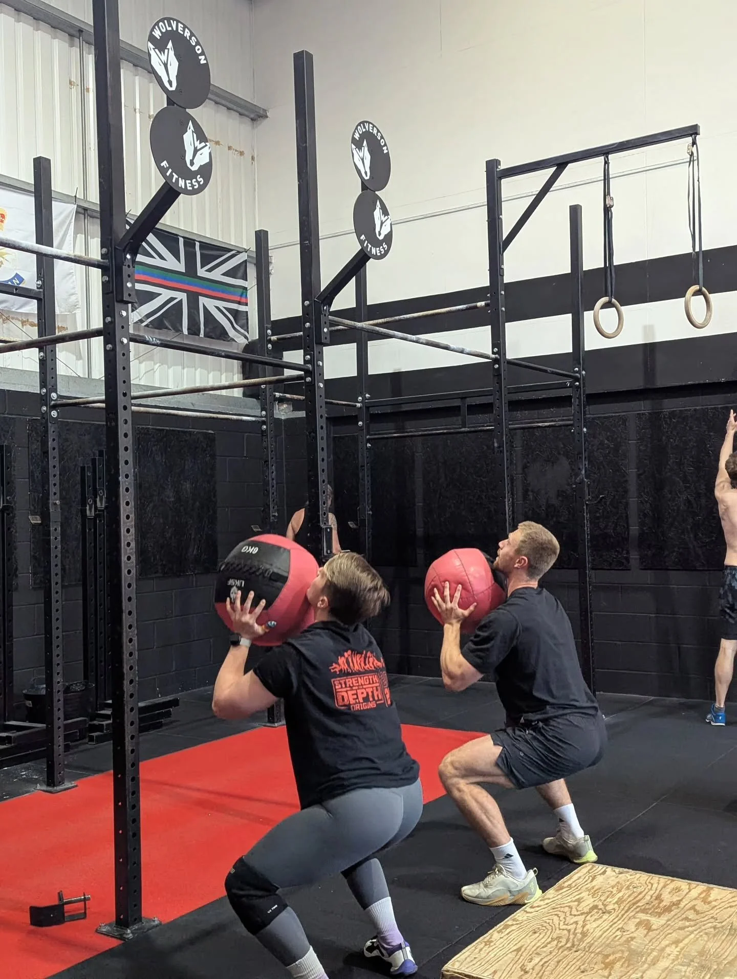 Practicing Hyrox depth wall balls 💪🏿😎
JOKING don't @ us 🙄😅

Whats your max set of wall balls? 👀

#cfp #fitness #community #wallballs