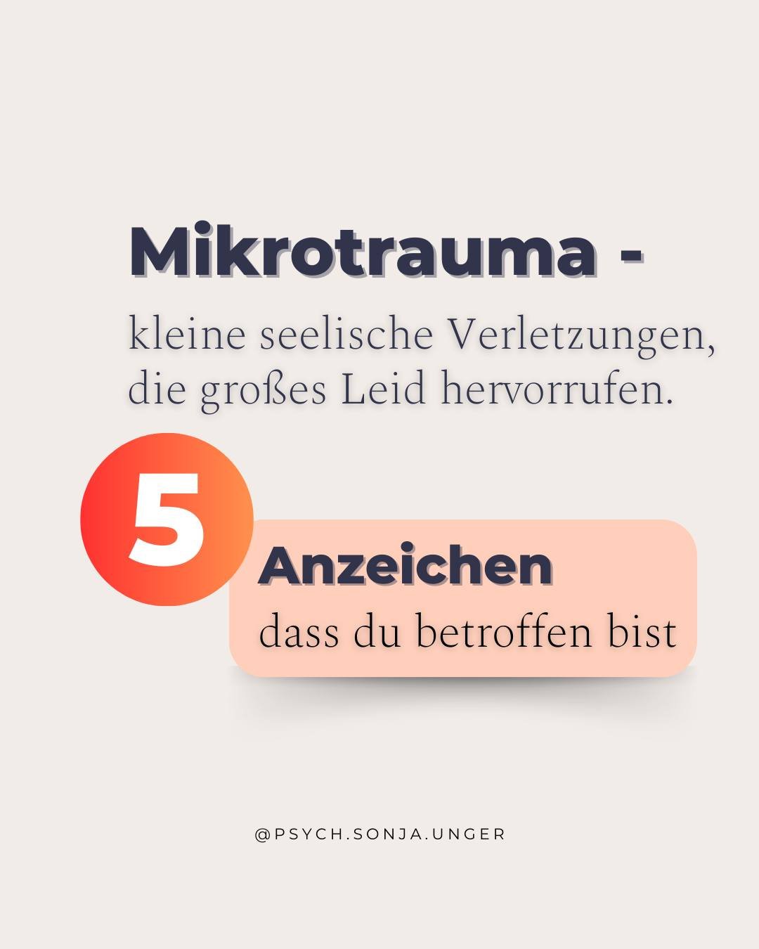 Wenn du in einer destruktiven Beziehung lebst, in der du immer wieder verletzt wirst, kann das sehr belastend sein.
.
Diese Mikroverletzungen k&ouml;nnen Folgen f&uuml;r deine psychische Gesundheit haben. Auf den Slides erh&auml;ltst du einen &Uuml;b