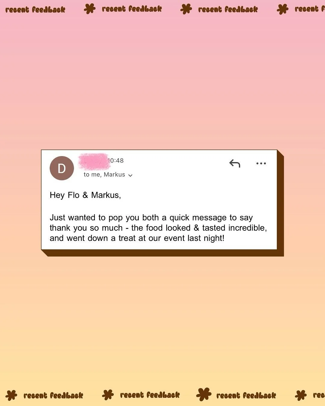 Recent kind words from some cute jobs! 💖💖
These messages mean so much to me so thank you for sharing your feedback and leaving reviews - it’s super appreciated 🥰