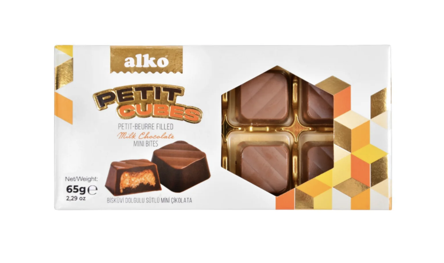 Petit Cubes Biscuit-Filled Chocolate, 65 g