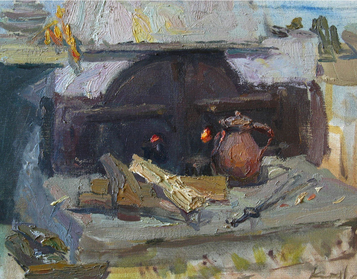 Вогнище, 2003, полотно, олія, 30 х 38 cm.  СЕРГІЙ АФАНАСІЙОВИЧ КОСТОВ