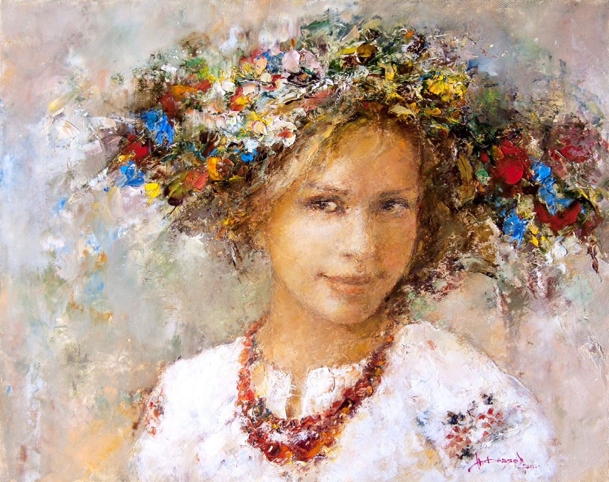 Україночка, 2013, полотно, олія, 40 х 50 cm.  МИКОЛА ВЛАДИСЛАВОВИЧ ФЕДЯЄВ