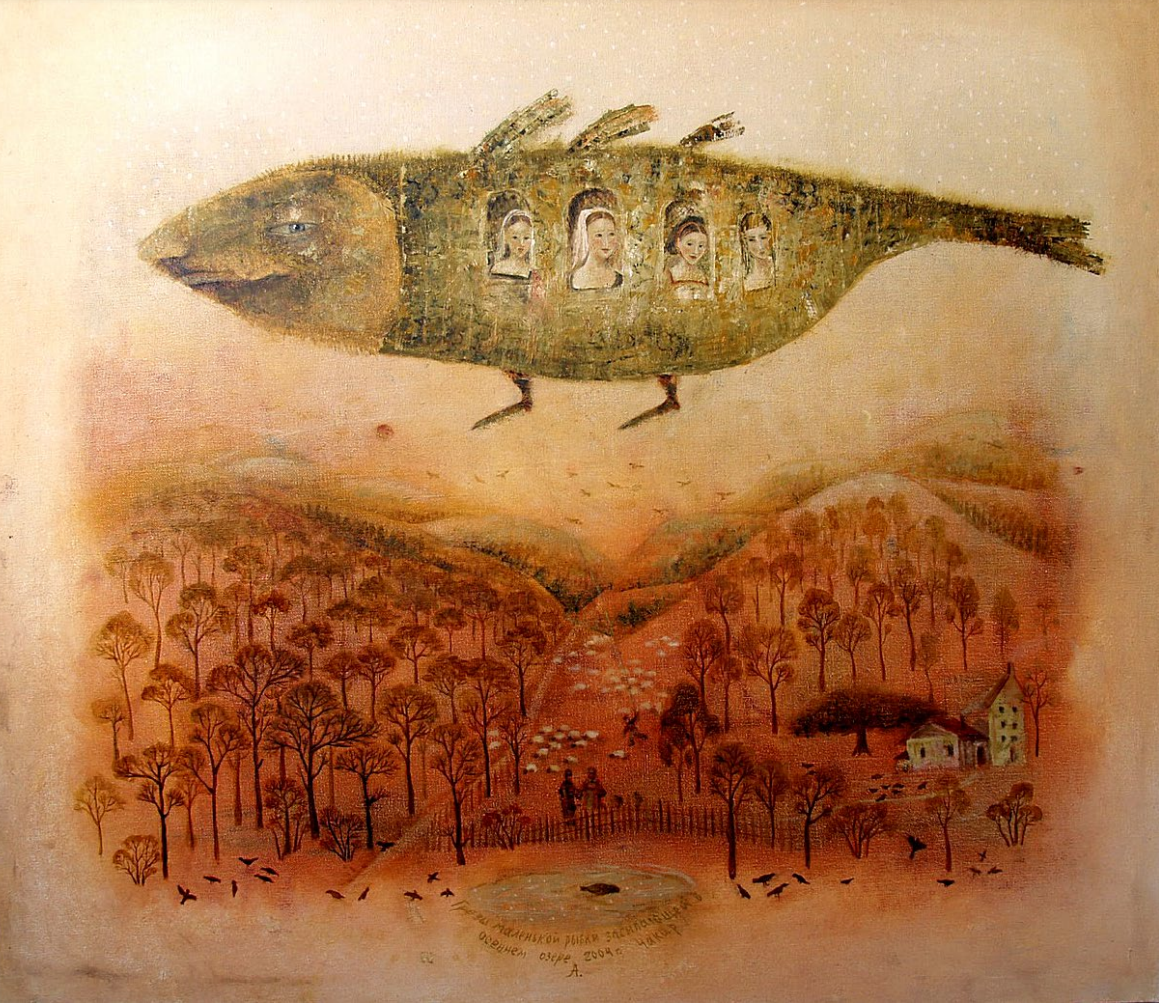 Риба-дирижабль, 2004, полотно, олія, 90 х 100 cm.  АЛЛА ПЕТРІВНА ЧАКІР
