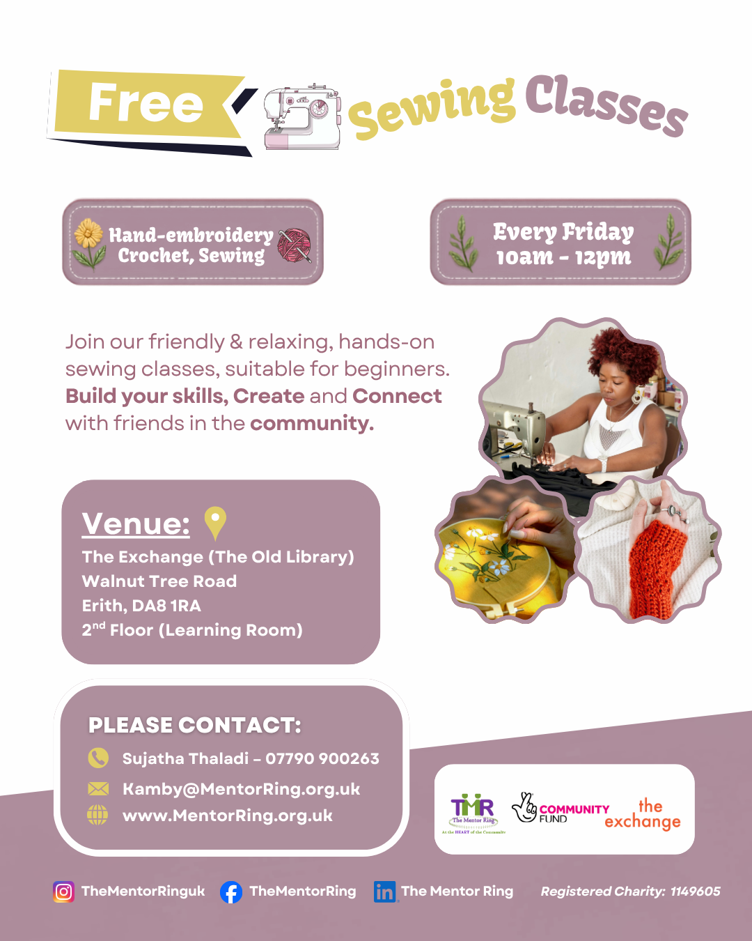 Sewing Classes with The Mentor Ring