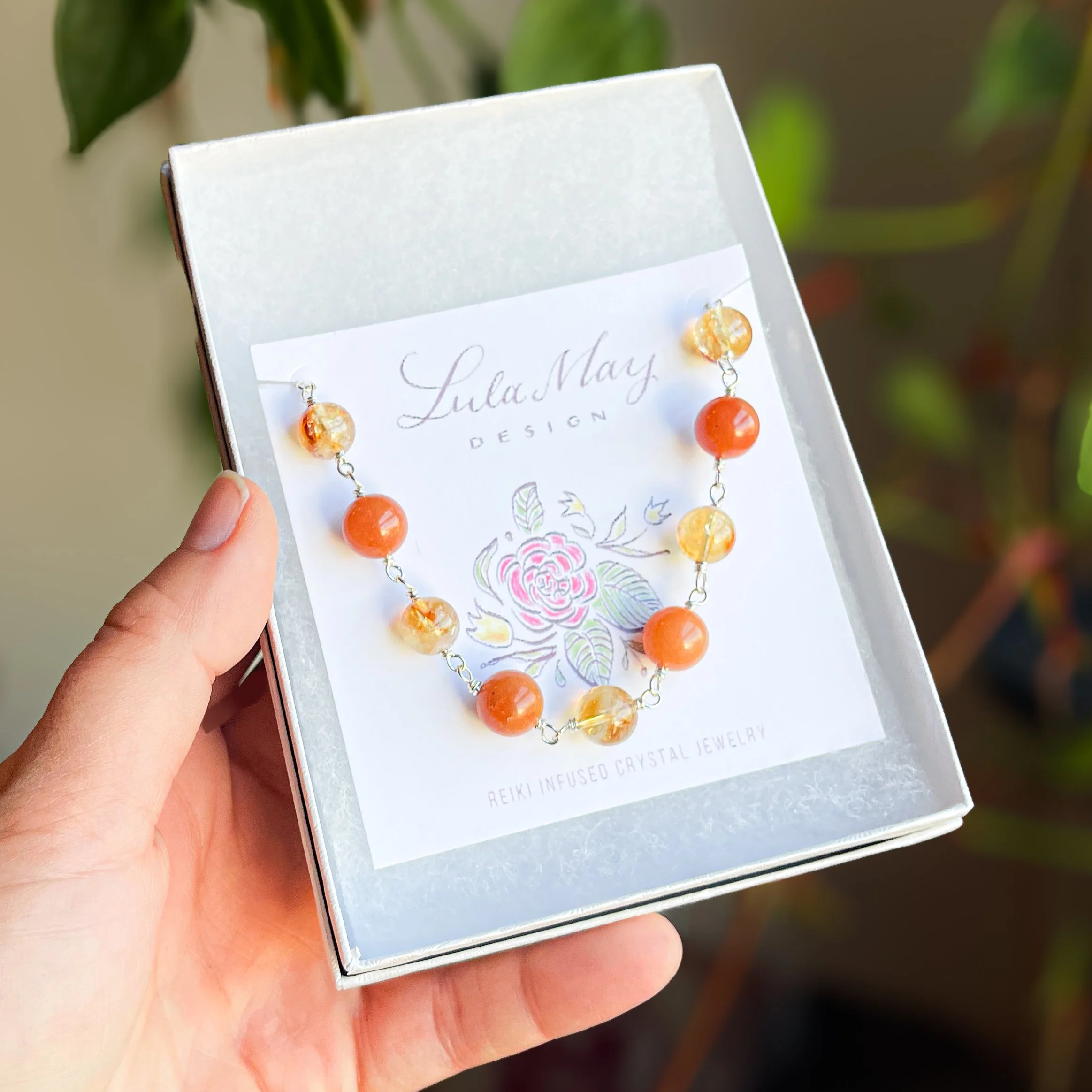 Balanced Energy Citrine and Red Aventurine Necklace 2.JPG