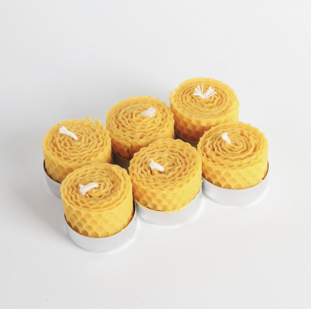 Natural Beeswax Tealight Candles — Ivy+Light