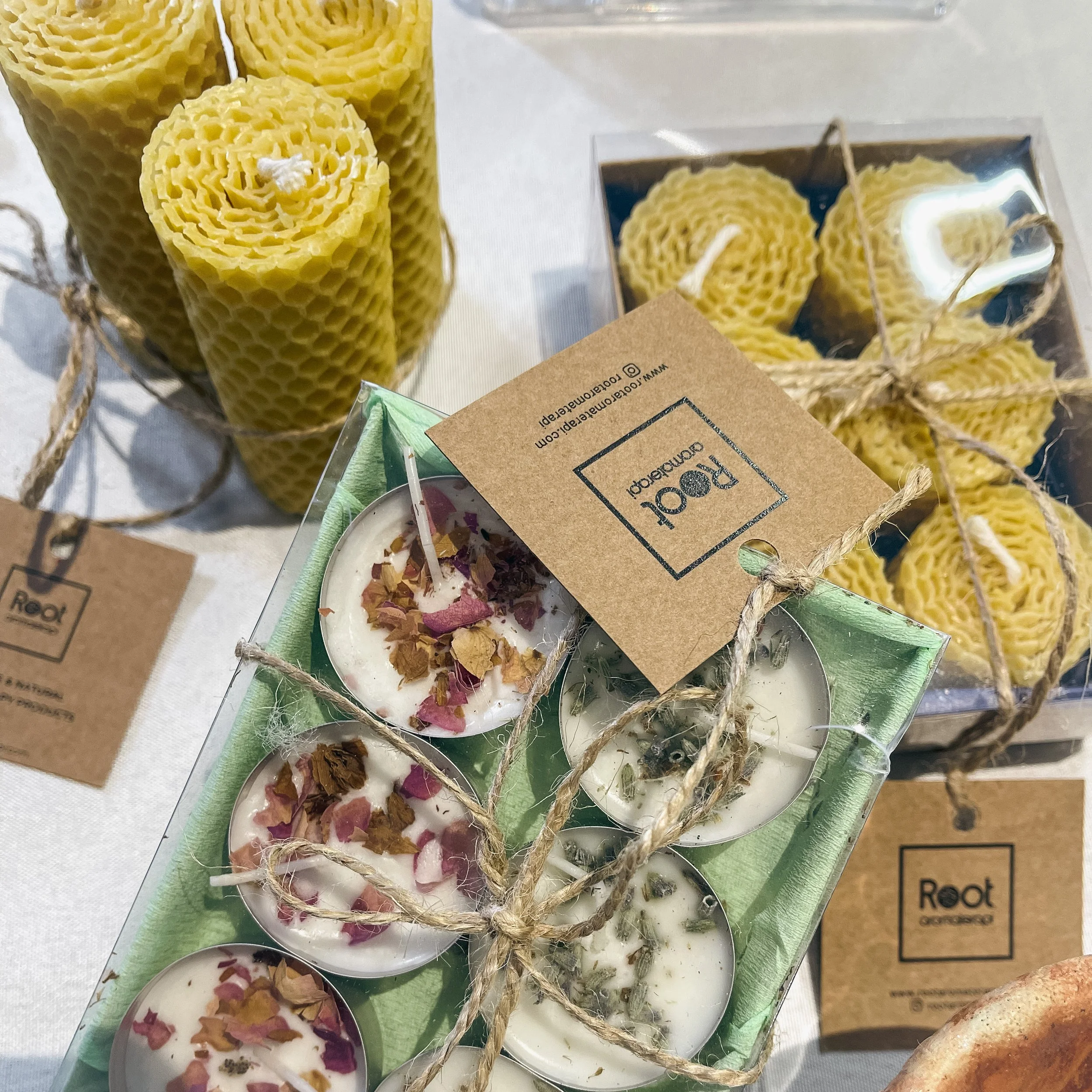 Small, Rolled Natural Beeswax Candles — Ivy+Light