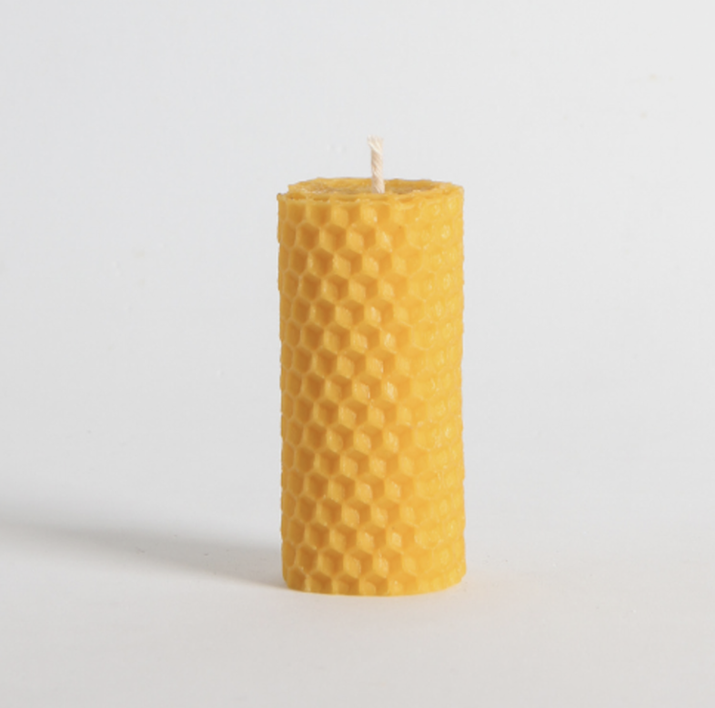 Small, Rolled Natural Beeswax Candles — Ivy+Light