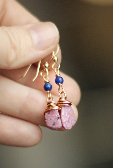 Empowered and Inspired Ruby and Sodalite Earrings