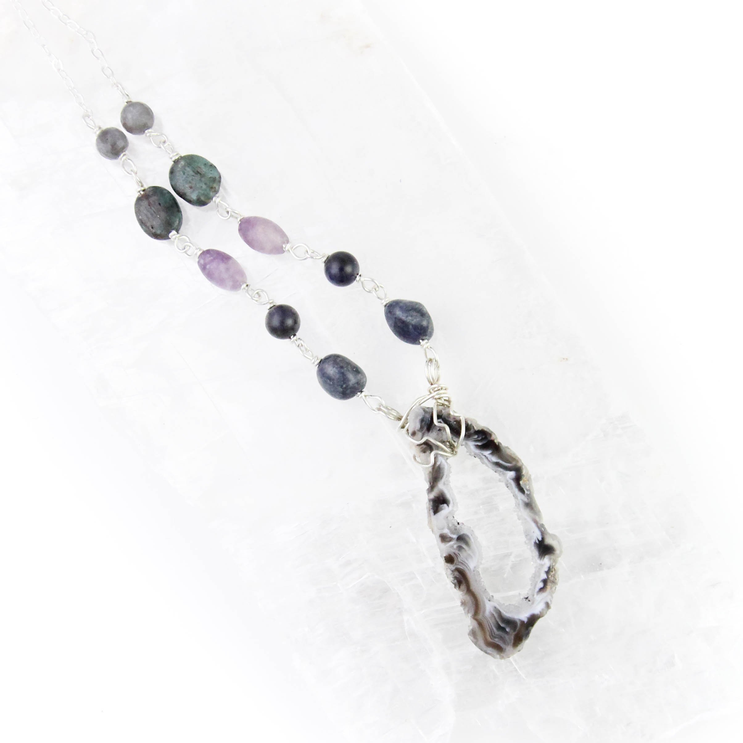 Dainty Raindrop Gemstone Pendant Necklaces — Ivy+Light
