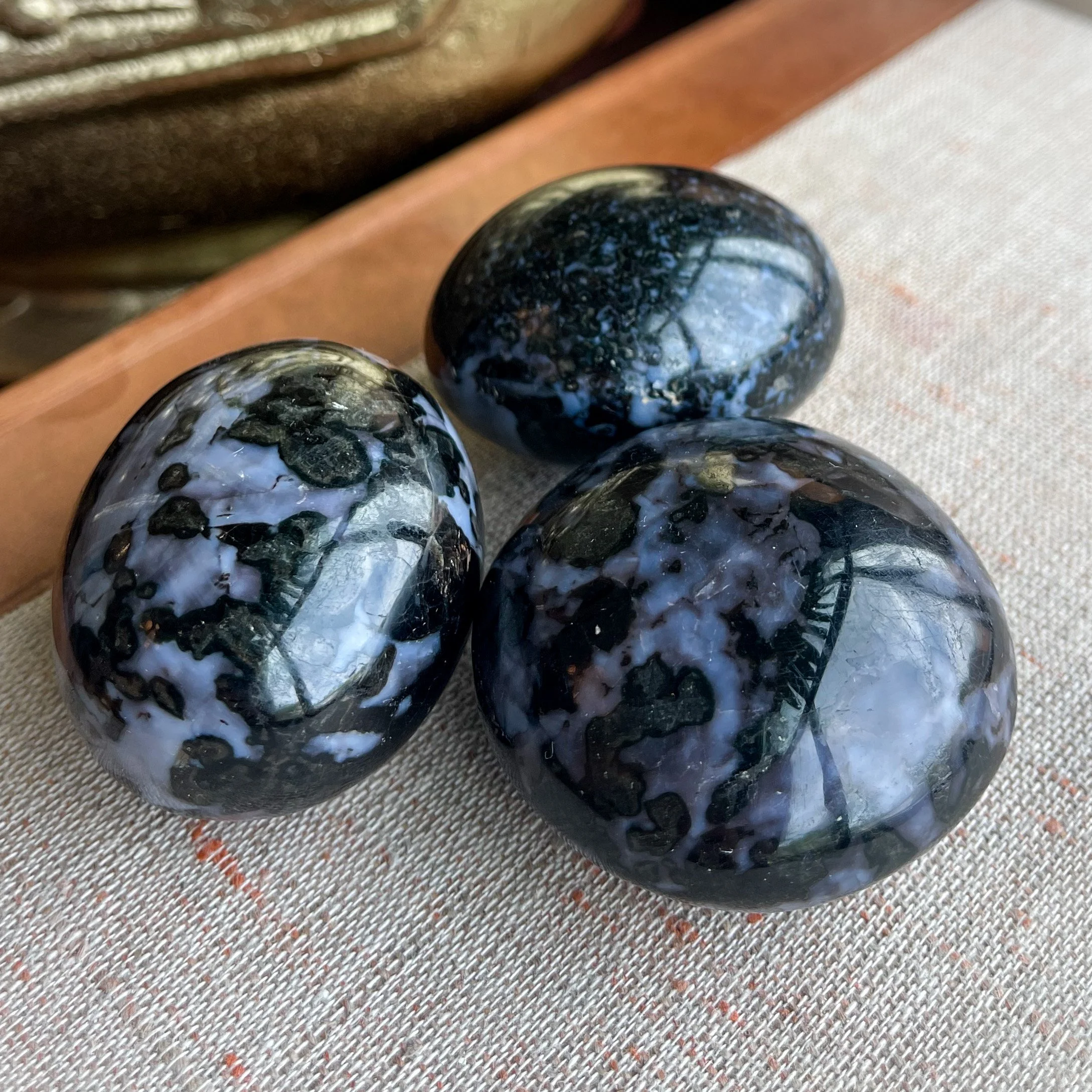 Indigo Gabbro Palm Stones | Spiritual Understanding