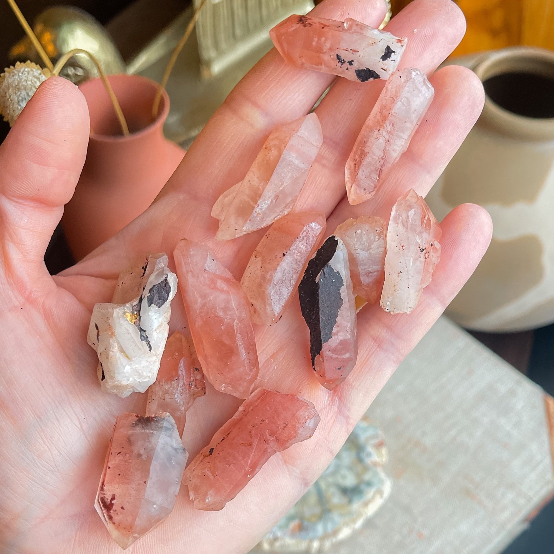 Raw Red Phantom Hematoid Quartz Points | Balance and Harmony