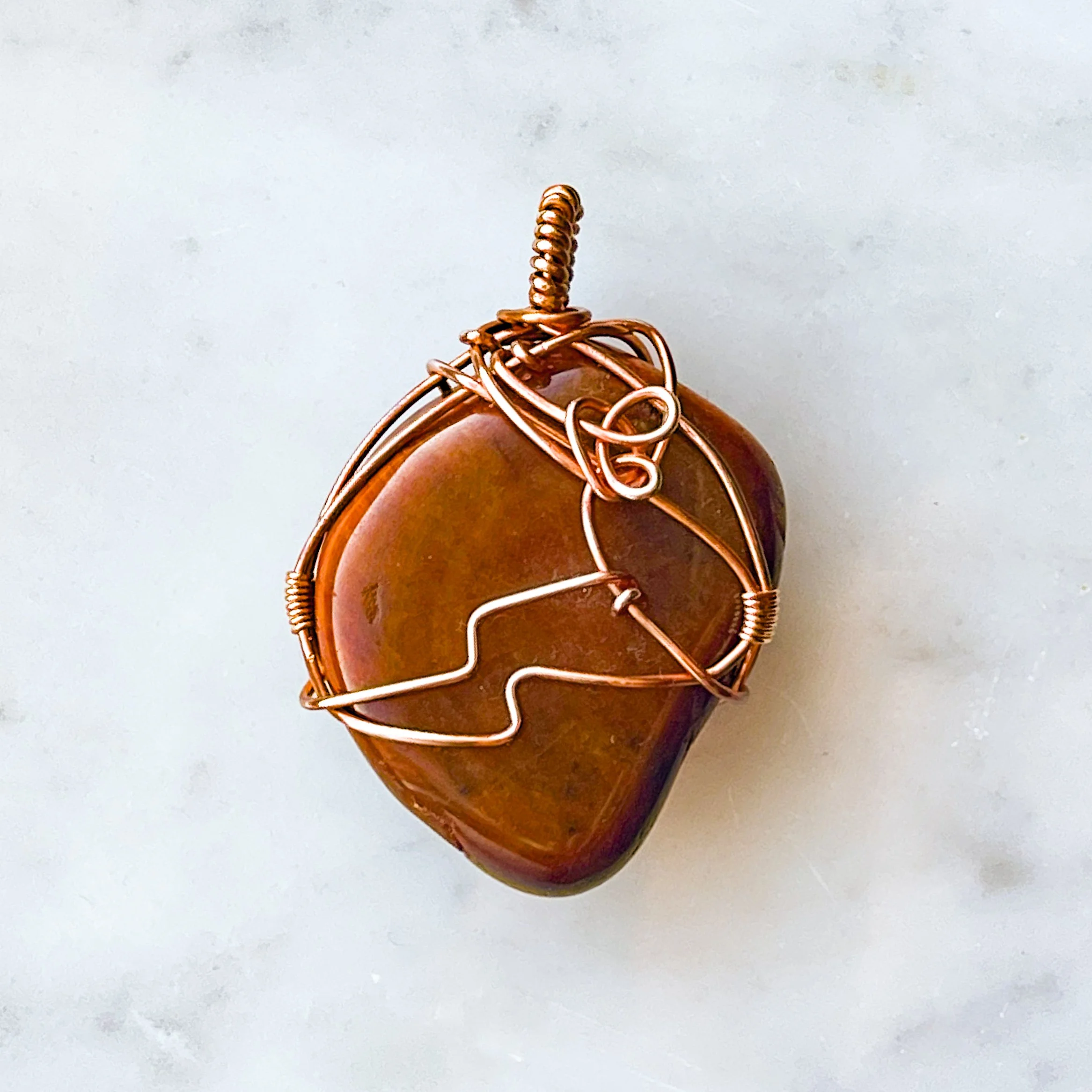 Grounding and Energizing Red Tiger Eye Pendant Necklace