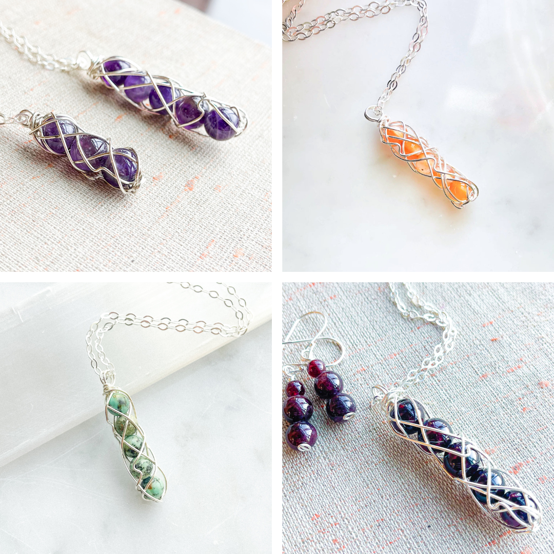 Birthstone Spiral Necklaces | Handcrafted with Natural Gemstones